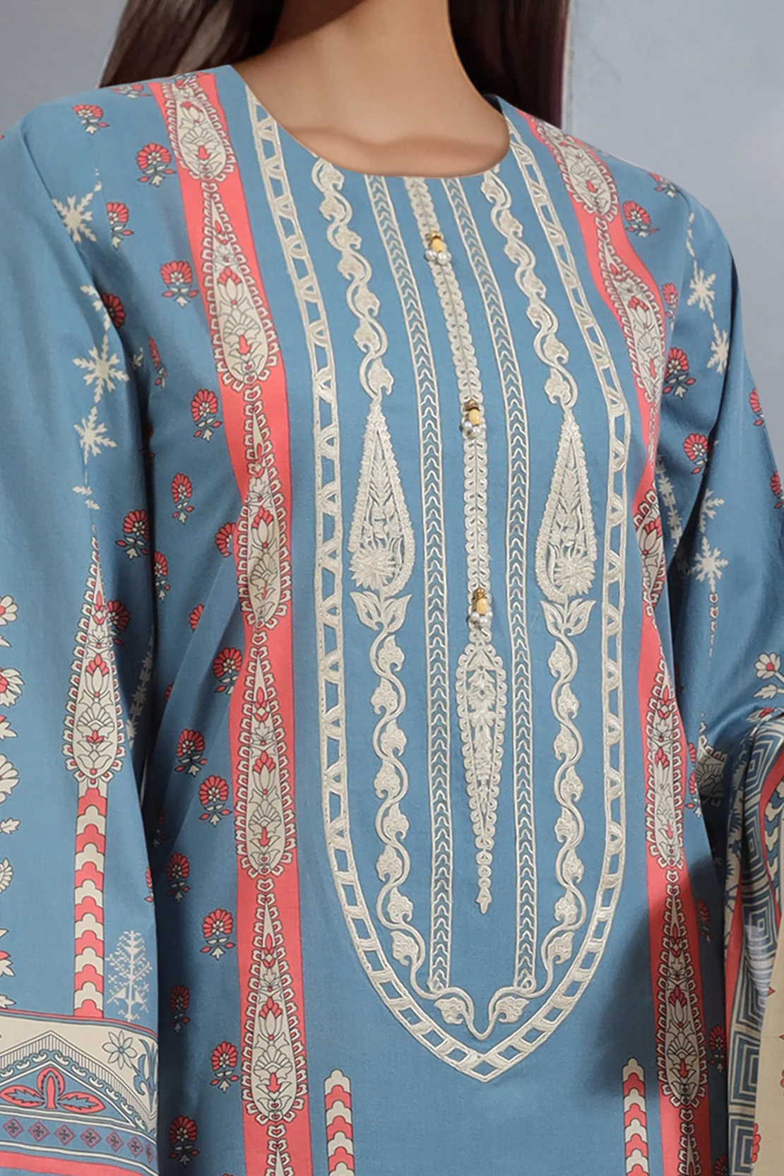 Unstitched Printed  Lawn Shirt - Image 2