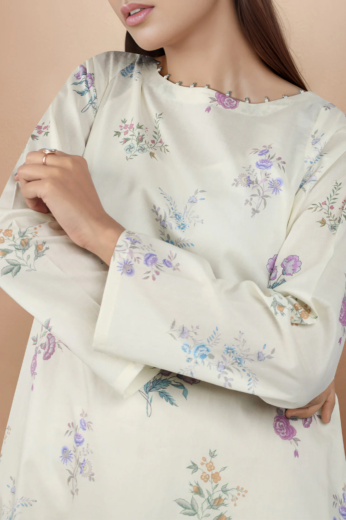 Unstitched Printed Lawn Shirt - Image 3