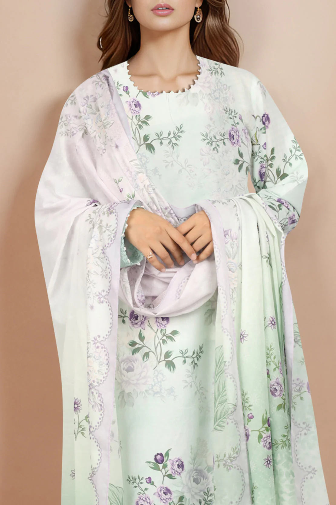 Unstitched Printed Lawn Shirt