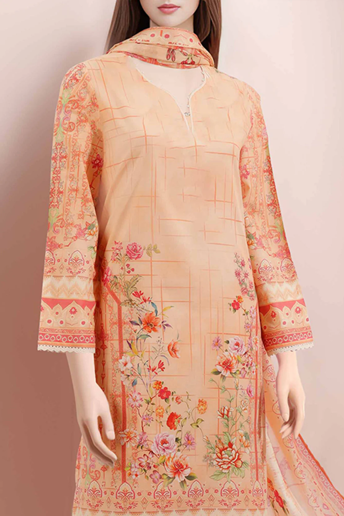 Unstitched Printed  Lawn Shirt