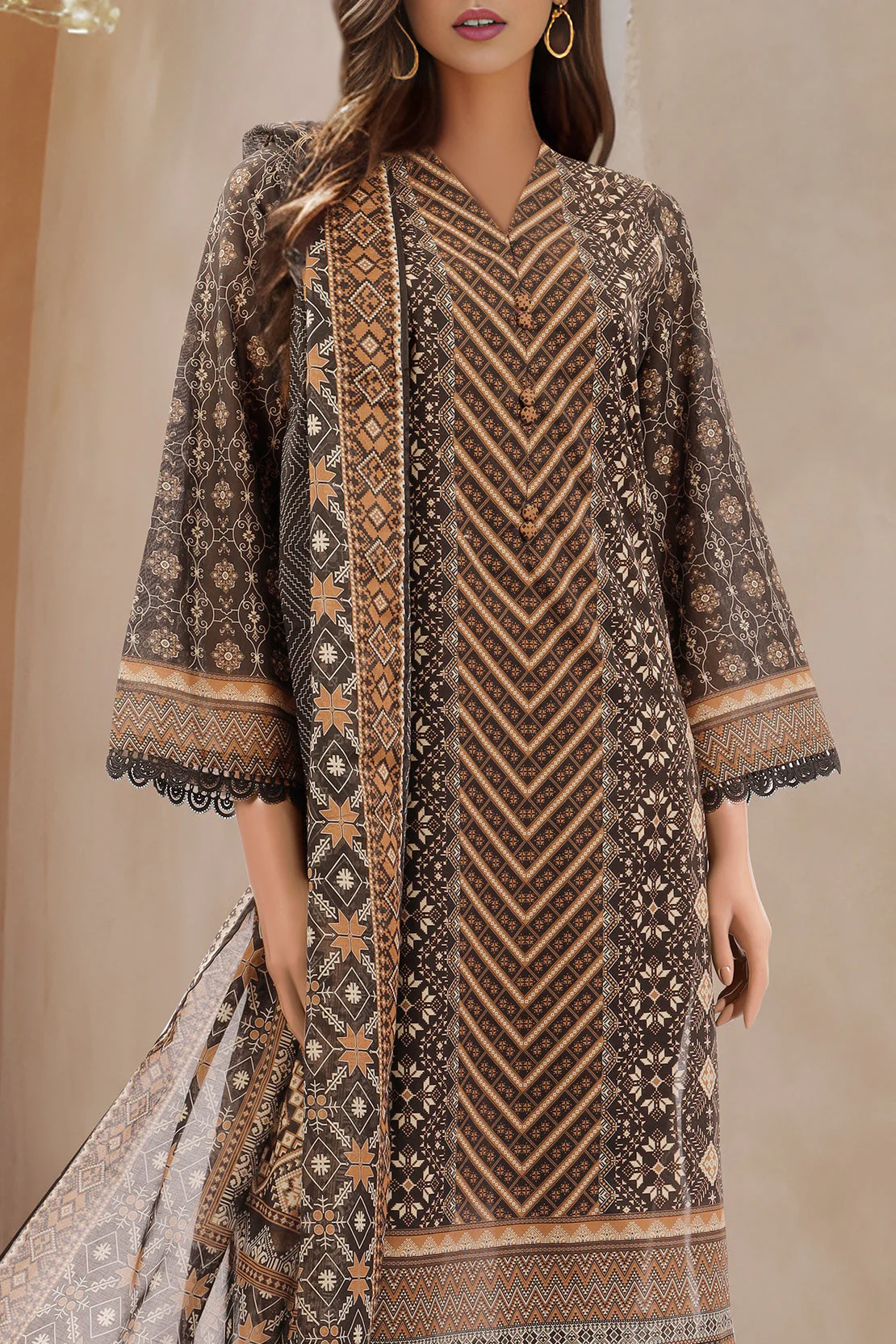 Unstitched Printed  Lawn Shirt