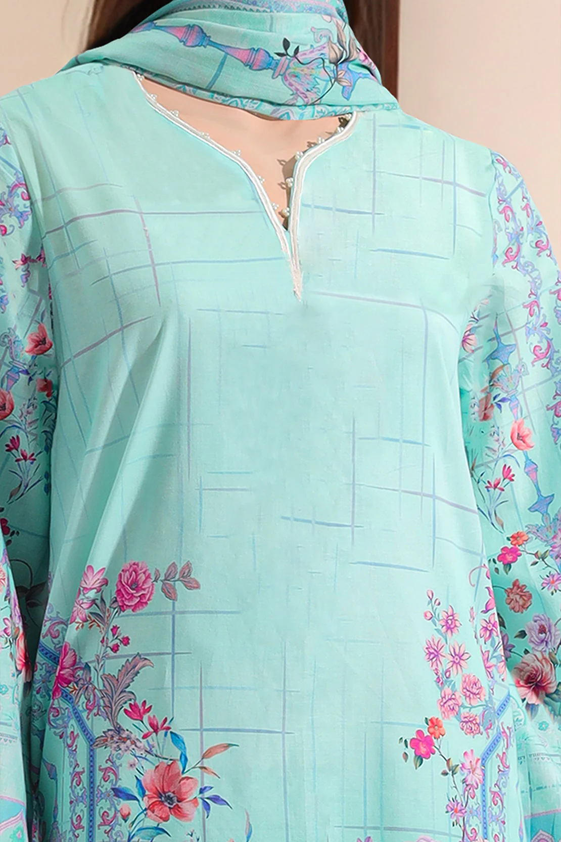 Unstitched Printed Lawn Shirt - Image 2