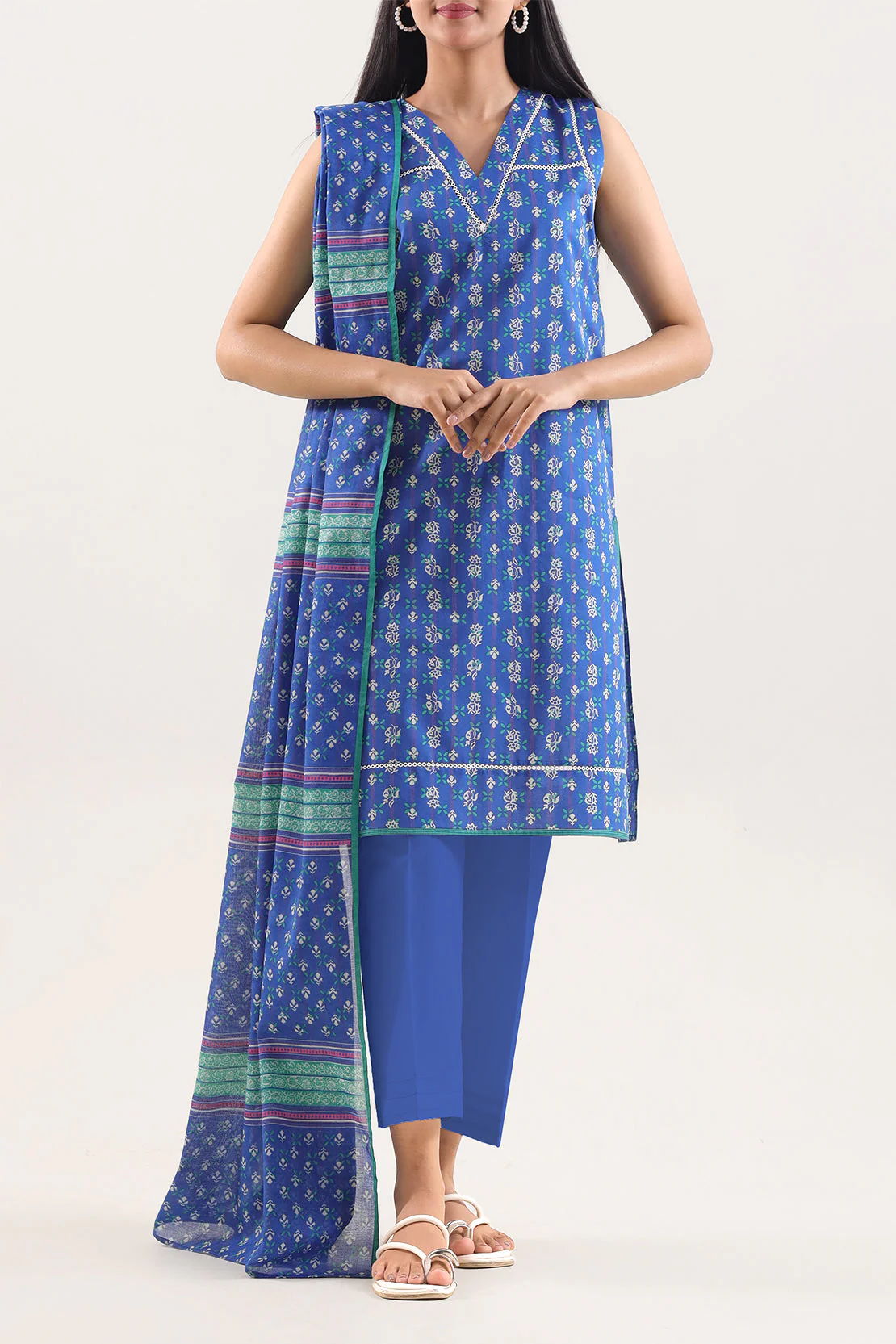 Unstitched Printed Lawn Shirt - Image 3