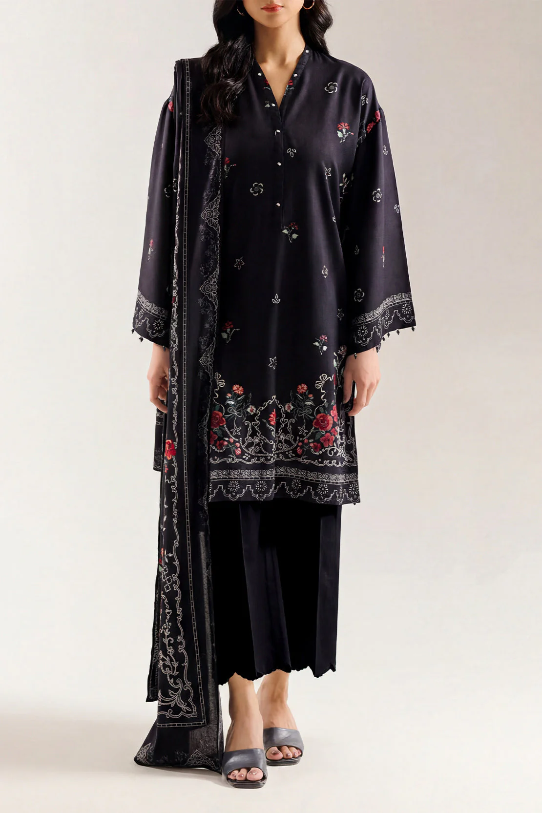 Unstitched Printed Linen 3 Piece - Image 2