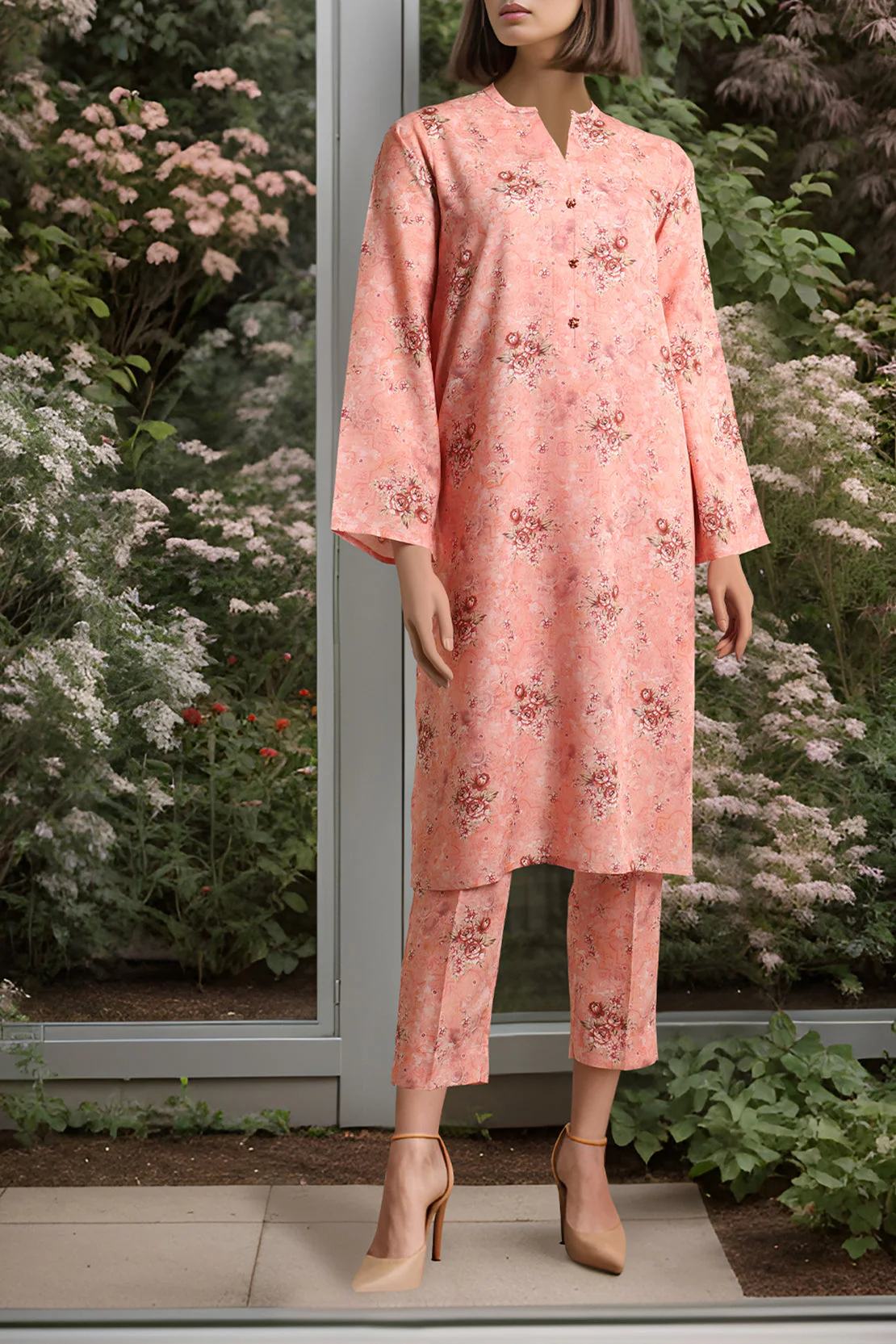 Unstitched Printed Linen Shirt - Image 2