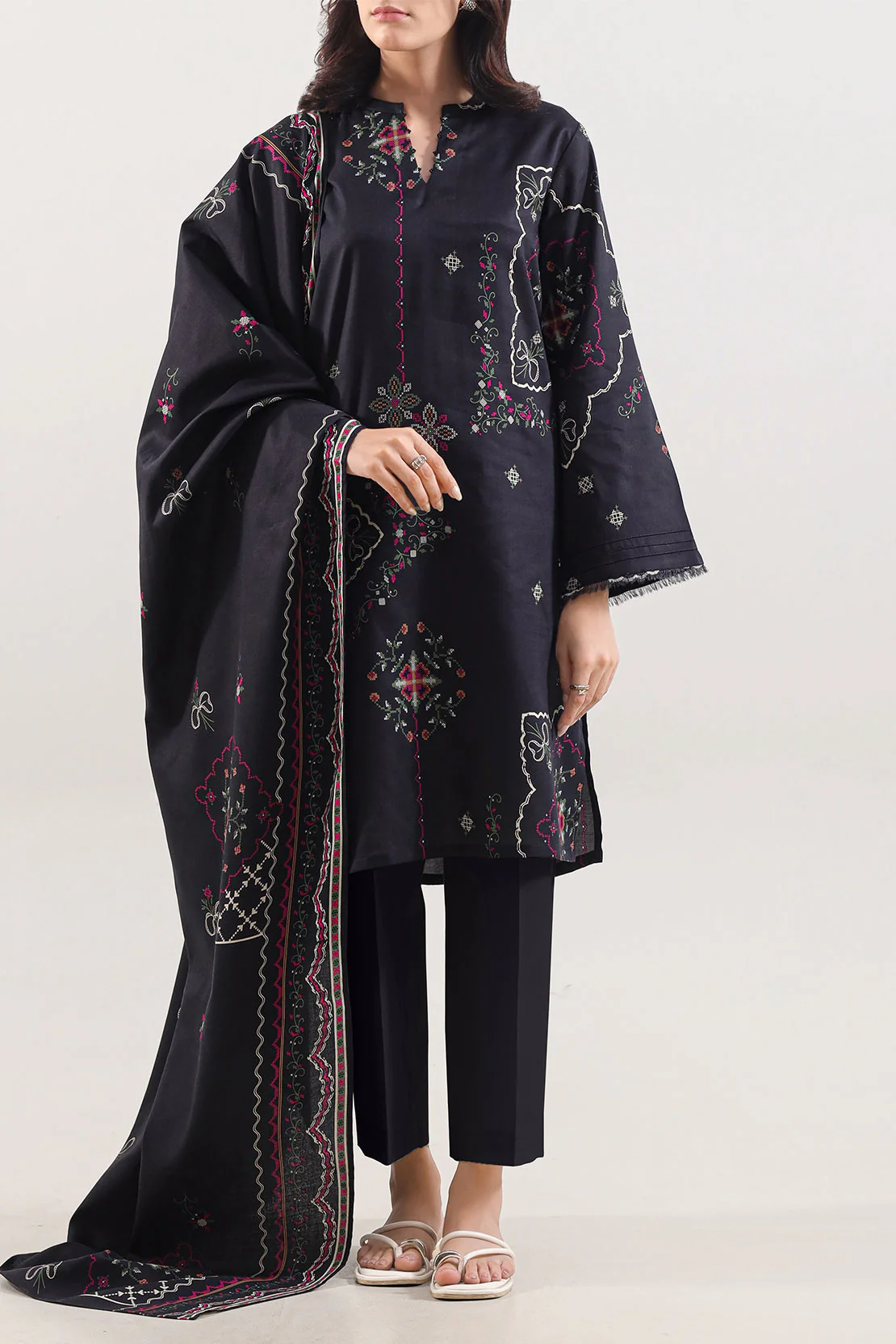 Unstitched Printed Pashmina 3 Piece