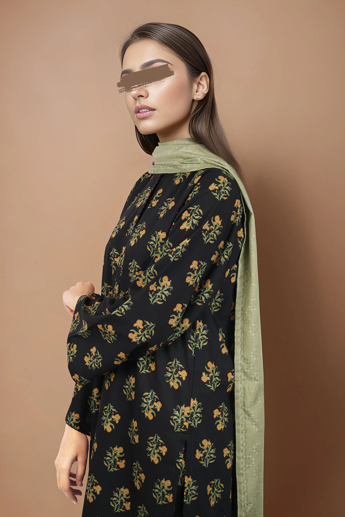 Unstitched Printed Polyester 2 Piece (Shirt/Trouser) - Image 3