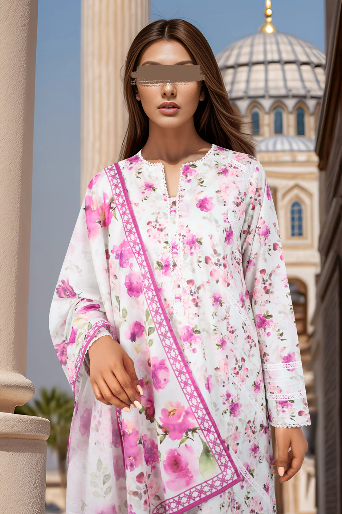Unstitched Printed Self Jacquard 2 Piece (Shirt/Trouser)
