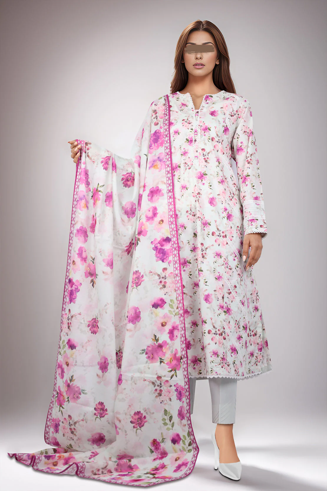 Unstitched Printed Self Jacquard 2 Piece (Shirt/Trouser) - Image 2