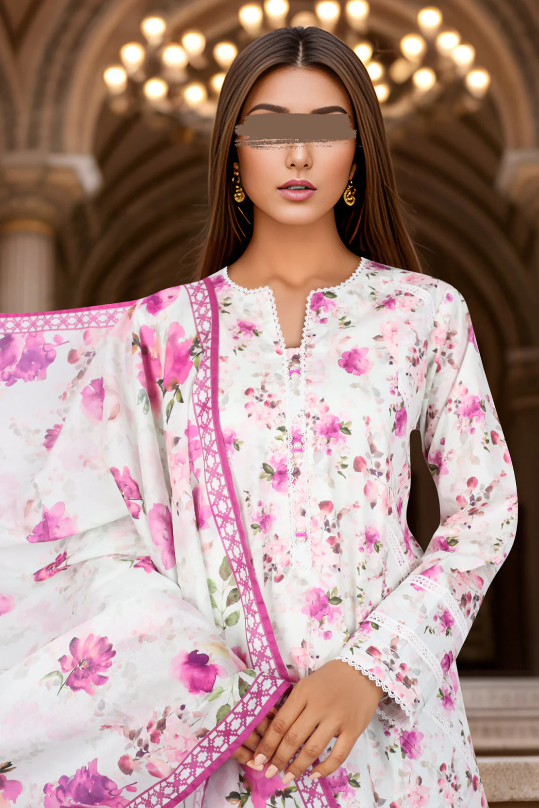 Unstitched Printed Self Jacquard 2 Piece (Shirt/Trouser) - Image 3