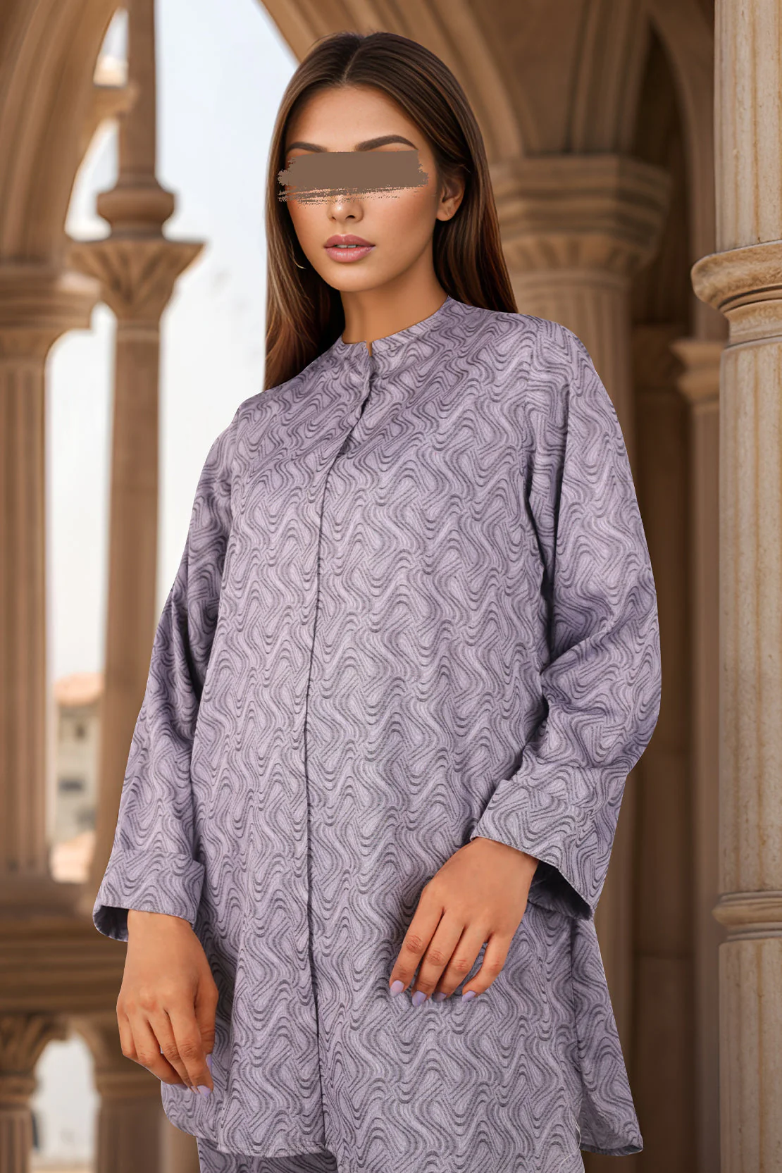 Unstitched Printed Self Jacquard 2 Piece (Shirt/Trouser) - Image 2