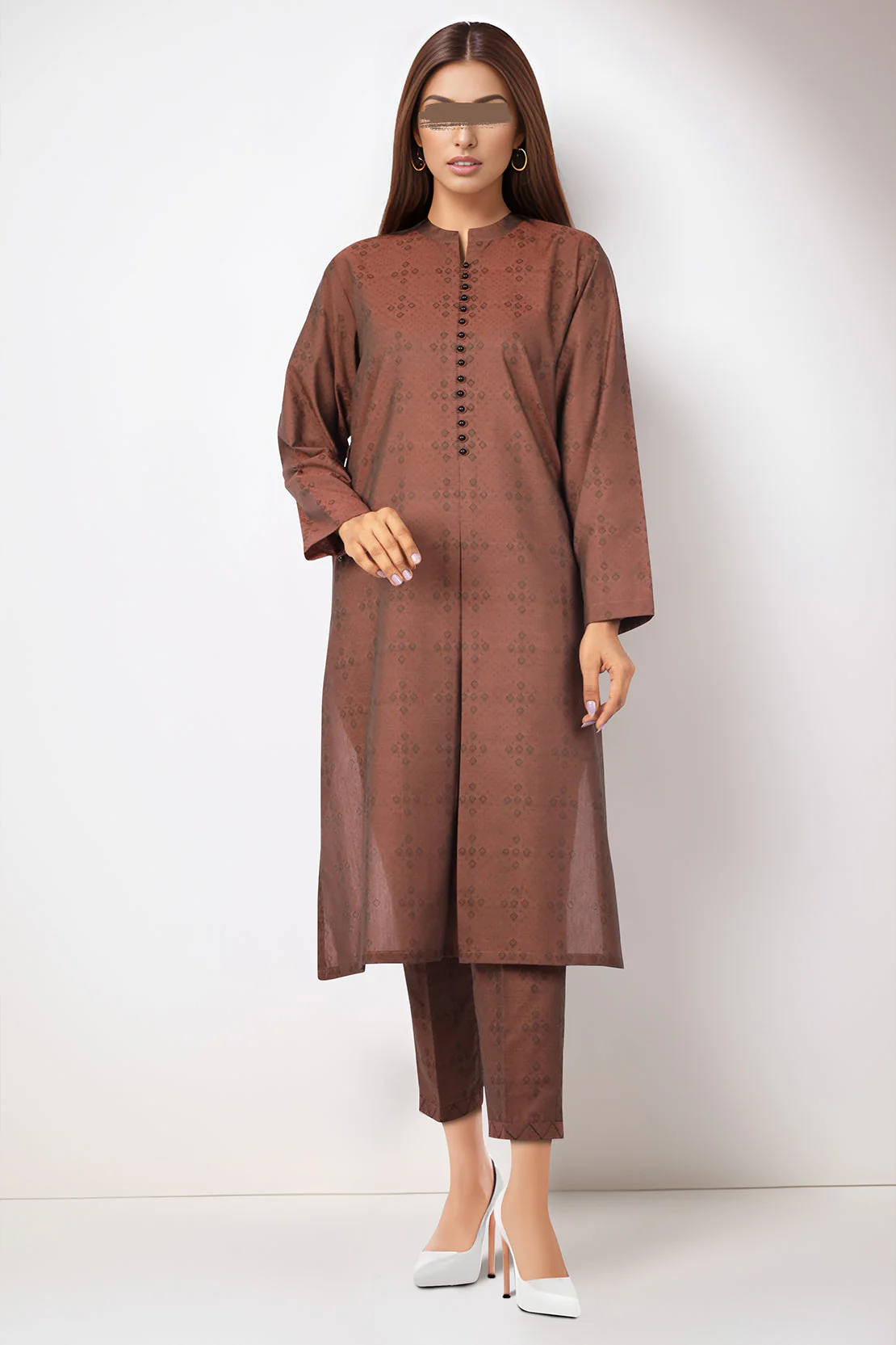 Unstitched Printed Self Jacquard 2 Piece (Shirt/Trouser)