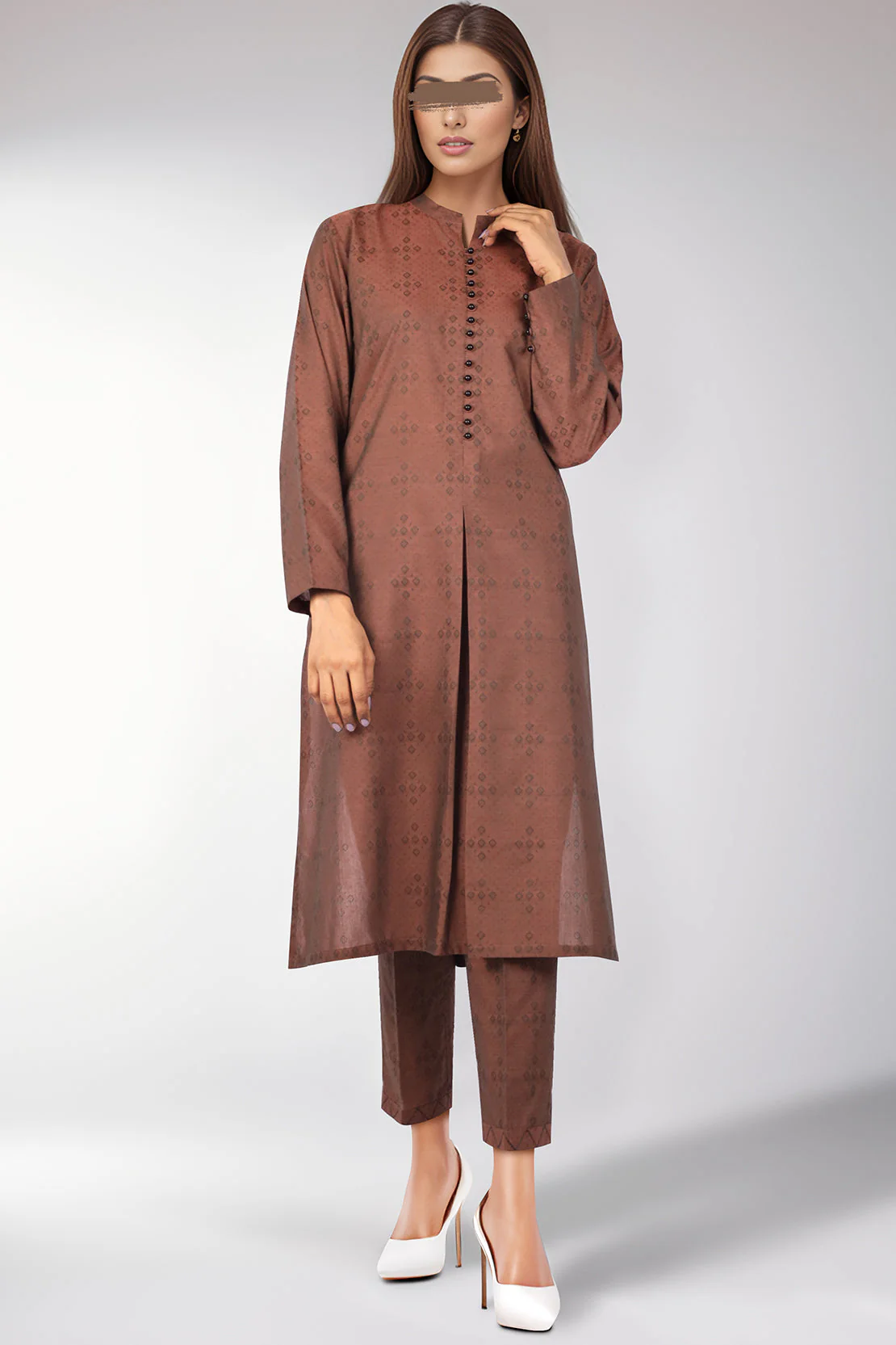Unstitched Printed Self Jacquard 2 Piece (Shirt/Trouser) - Image 2