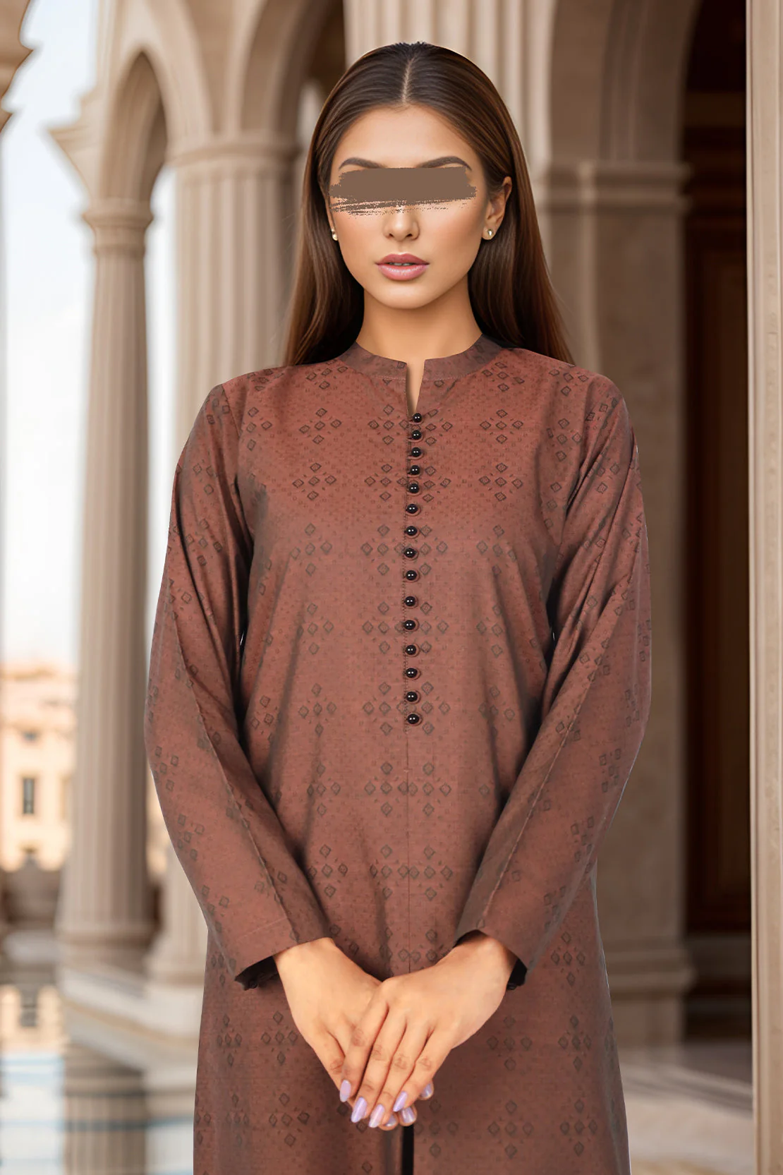 Unstitched Printed Self Jacquard 2 Piece (Shirt/Trouser) - Image 3