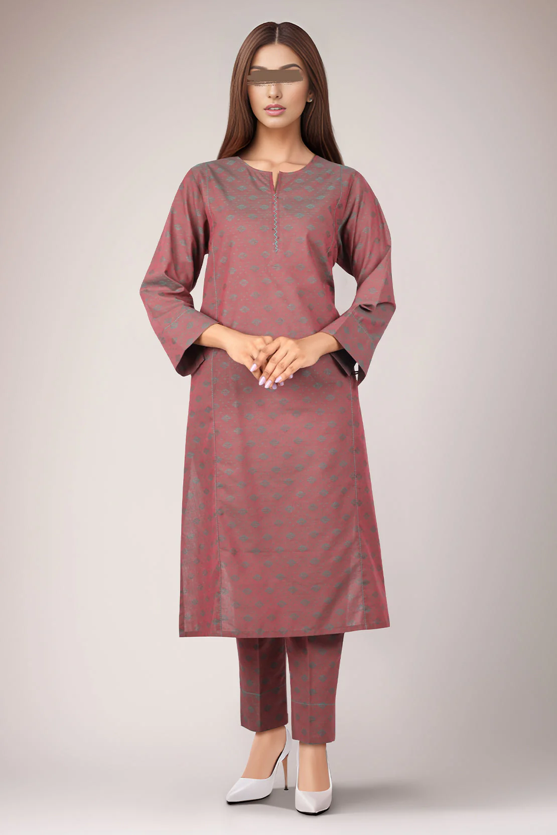 Unstitched Printed Self Jacquard 2 Piece (Shirt/Trouser)