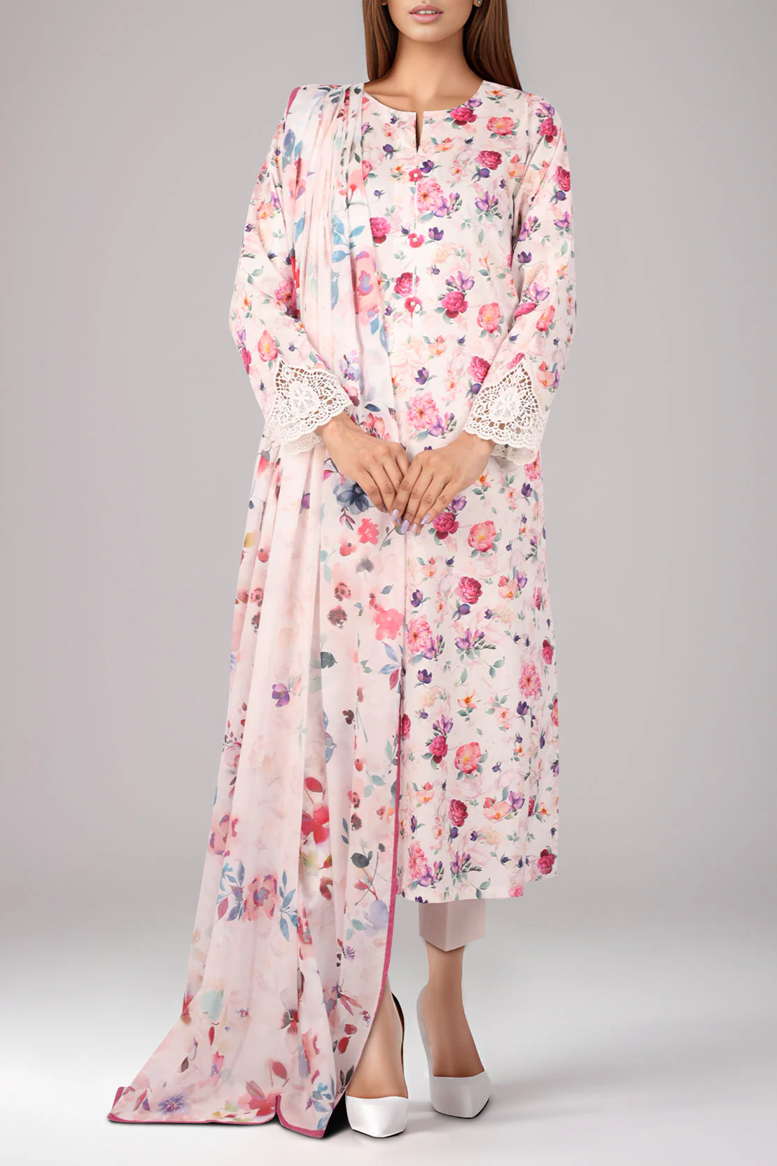Unstitched Printed Self Jacquard 2 Piece (Shirt/Trouser) - Image 2
