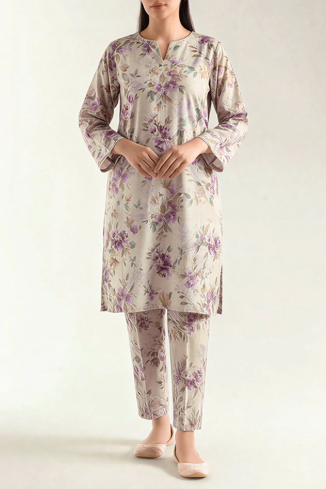 Unstitched Printed Self Jacquard Shirt