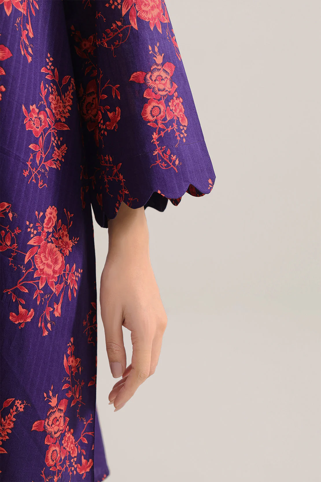 Unstitched Printed Self Strip Lawn 2 Piece (Shirt/Trouser) - Image 5