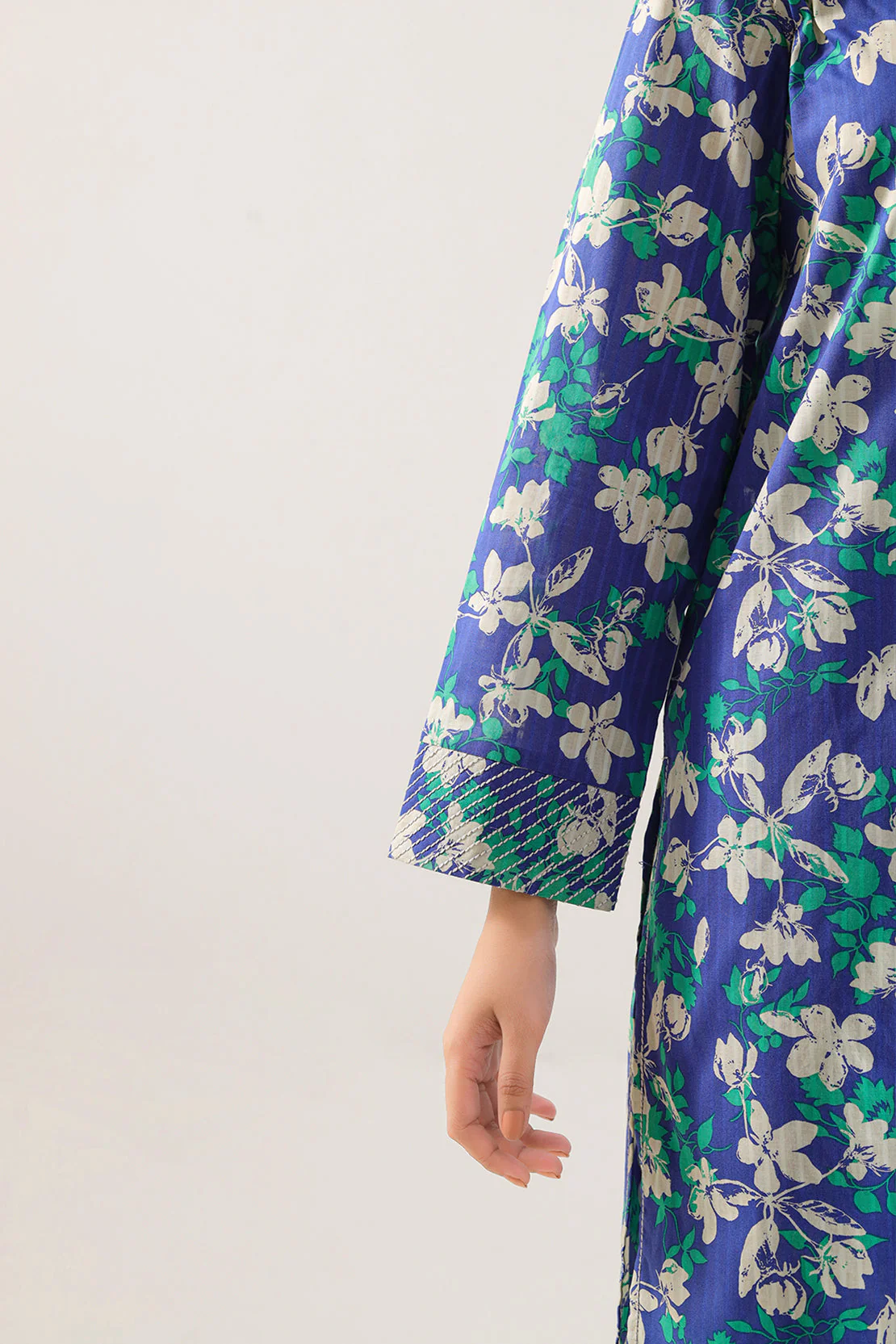 Unstitched Printed Self Strip Lawn 2 Piece (Shirt/Trouser) - Image 4