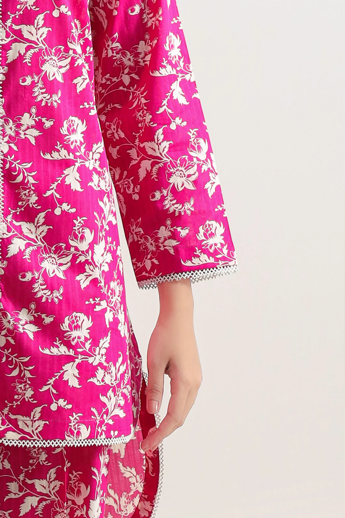 Unstitched Printed Self Strip Lawn 2 Piece (Shirt/Trouser) - Image 4
