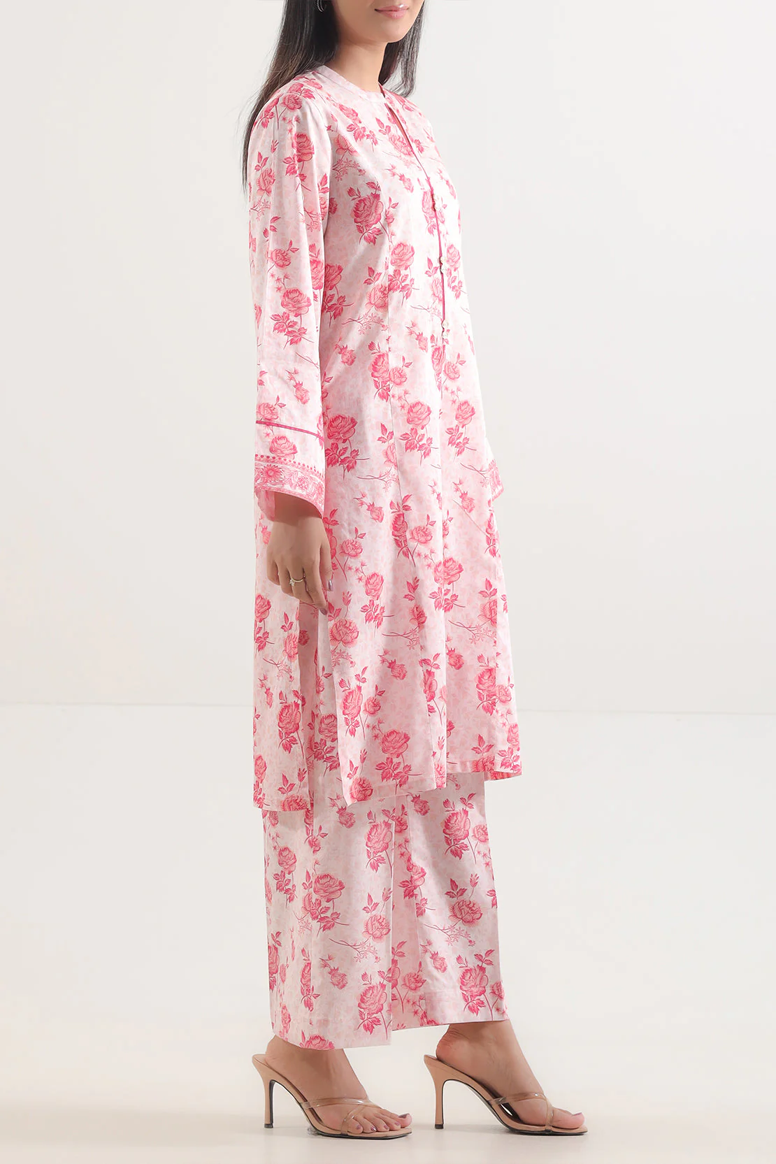 Unstitched Printed Self Strip Lawn 2 Piece (Shirt/Trouser) - Image 3