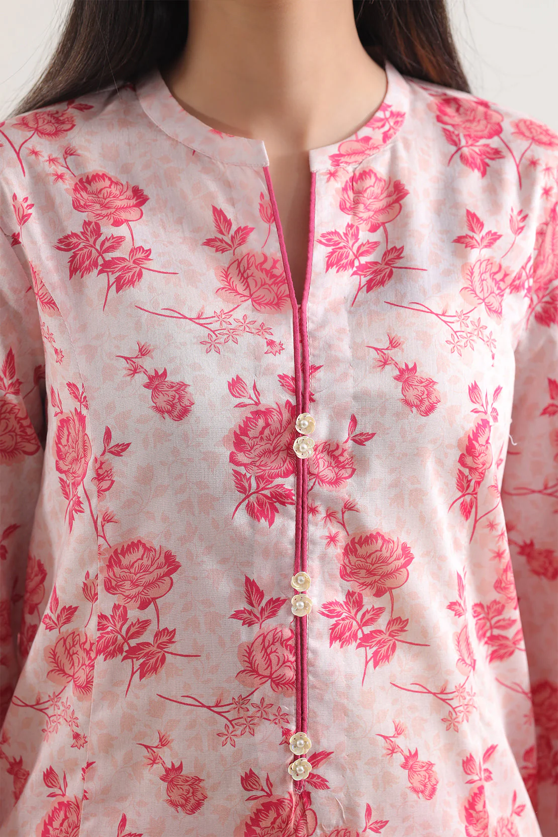 Unstitched Printed Self Strip Lawn 2 Piece (Shirt/Trouser) - Image 4