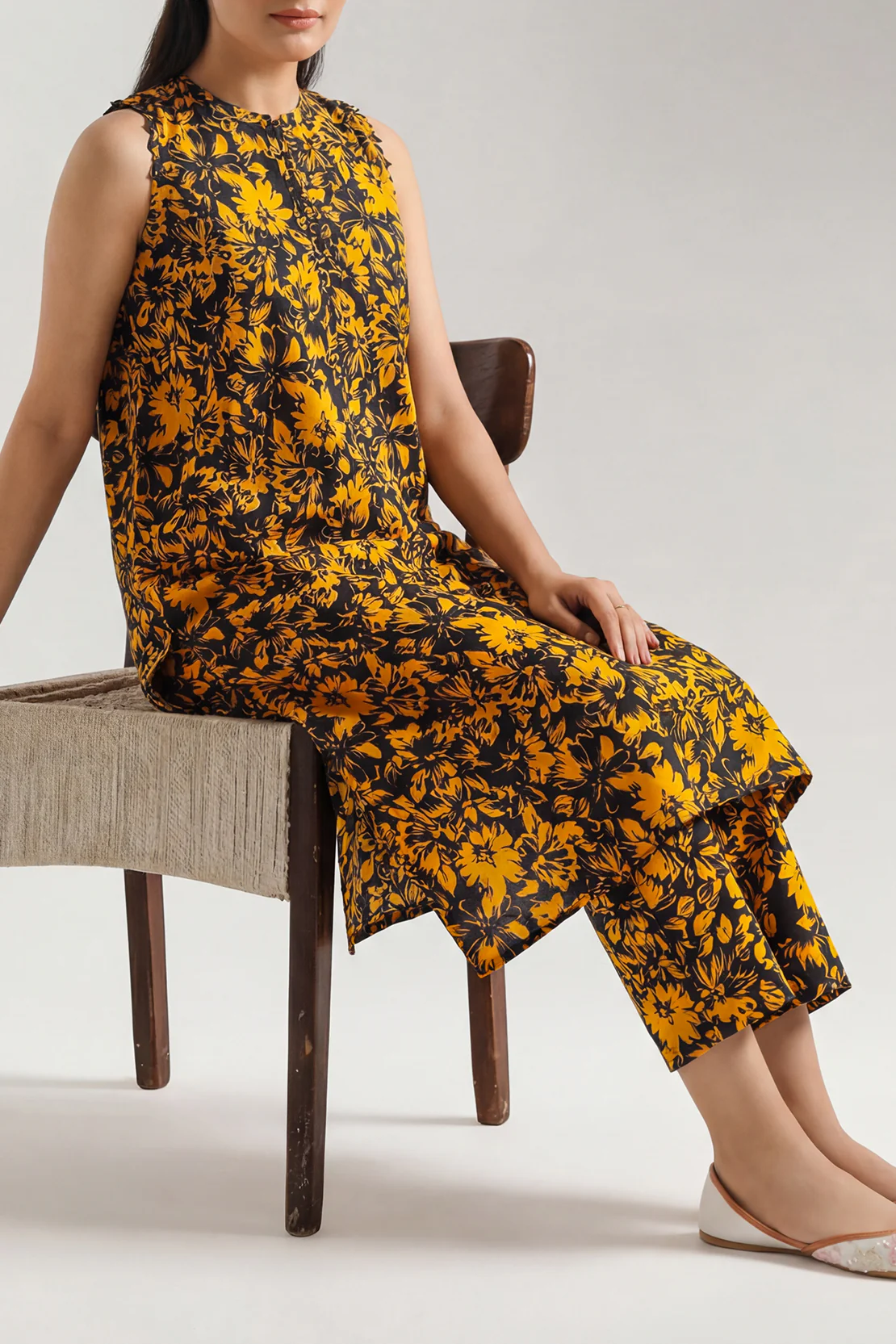 Unstitched Printed Self Strip Lawn 2 Piece (Shirt/Trouser) - Image 3