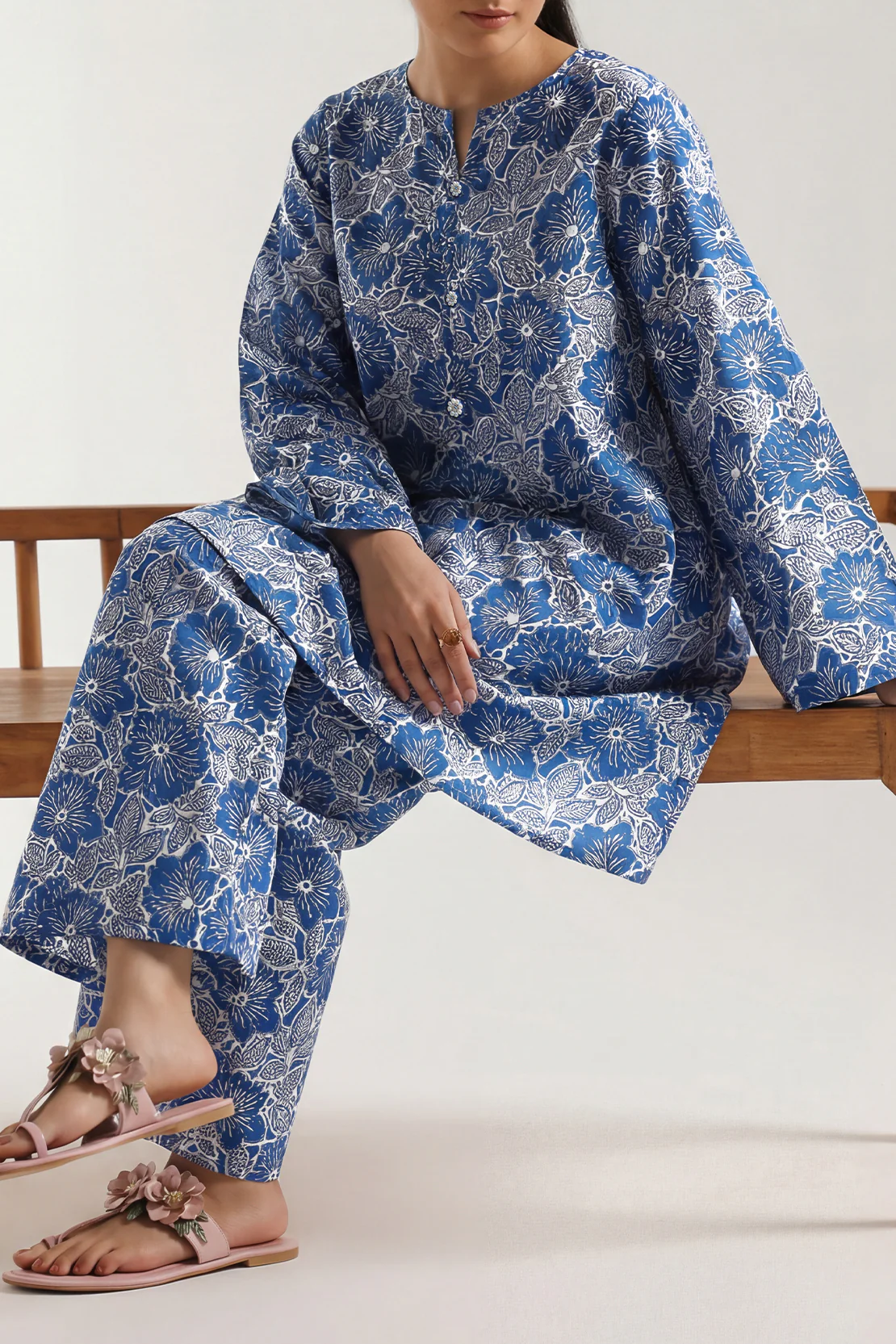 Unstitched Printed Self Strip Lawn 2 Piece (Shirt/Trouser) - Image 4