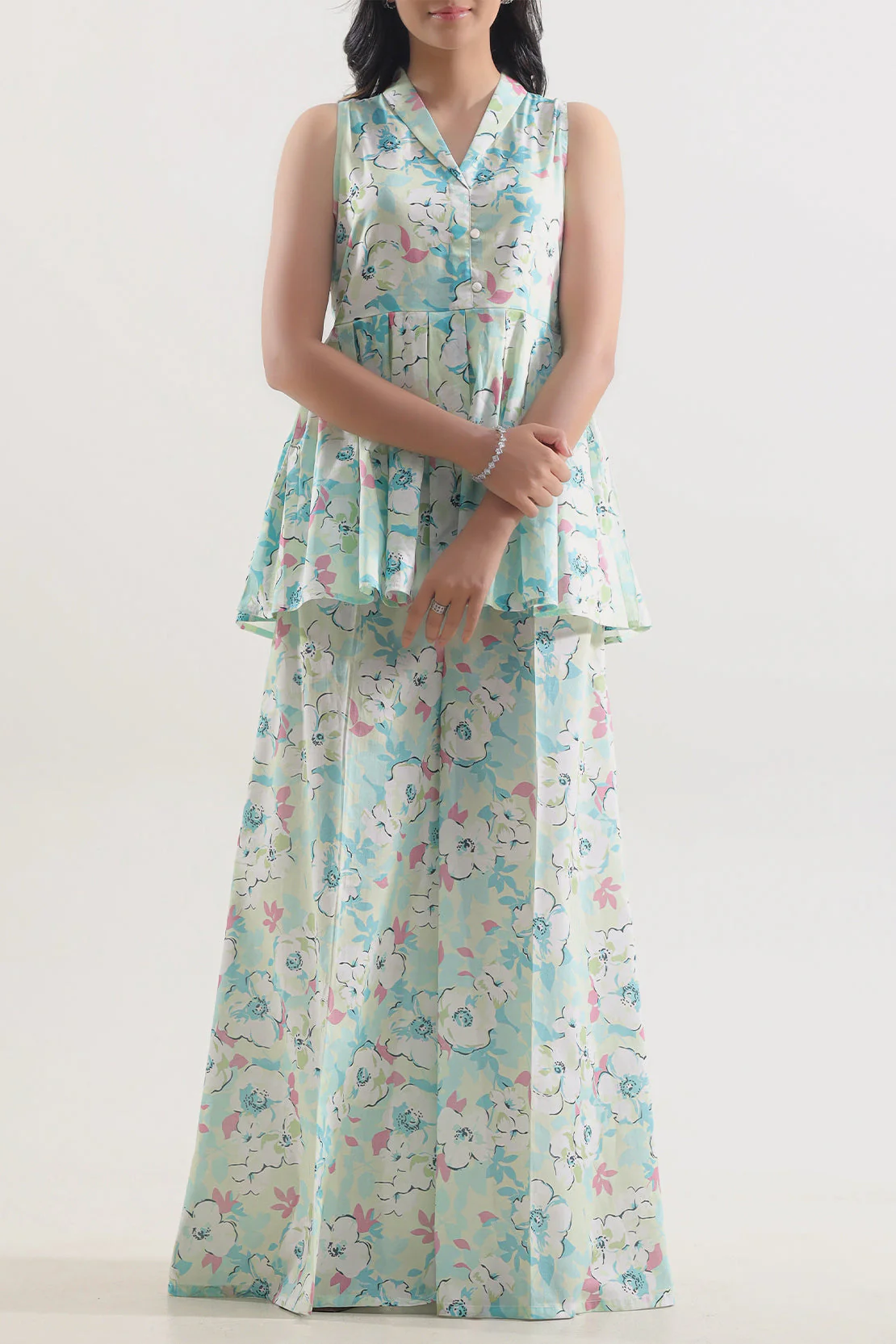 Unstitched Printed Self Strip Lawn 2 Piece (Shirt/Trouser)