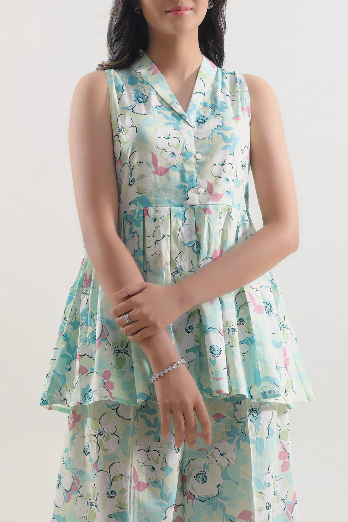 Unstitched Printed Self Strip Lawn 2 Piece (Shirt/Trouser) - Image 2