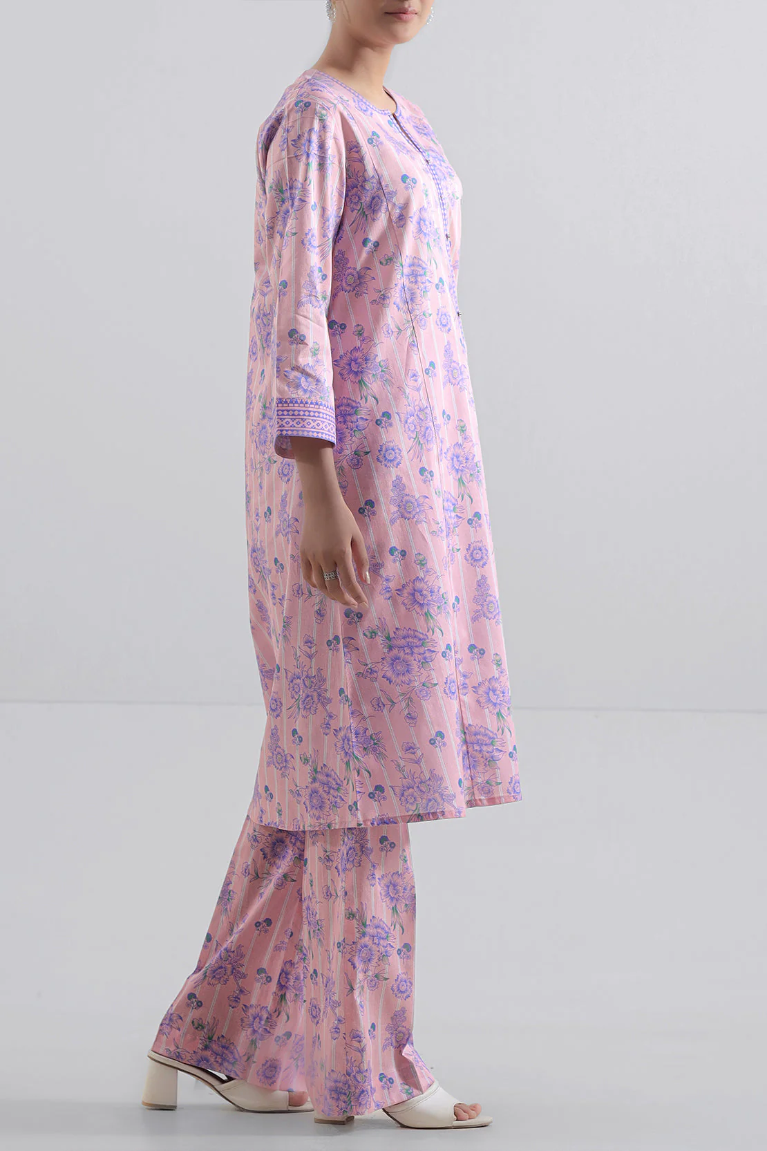 Unstitched Printed Self Strip Lawn 2 Piece (Shirt/Trouser) - Image 4