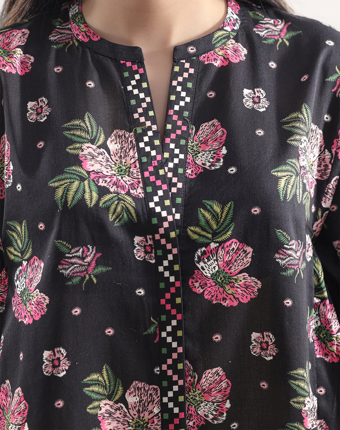Unstitched Printed Self Strip Lawn 2 Piece (Shirt/Trouser) - Image 5