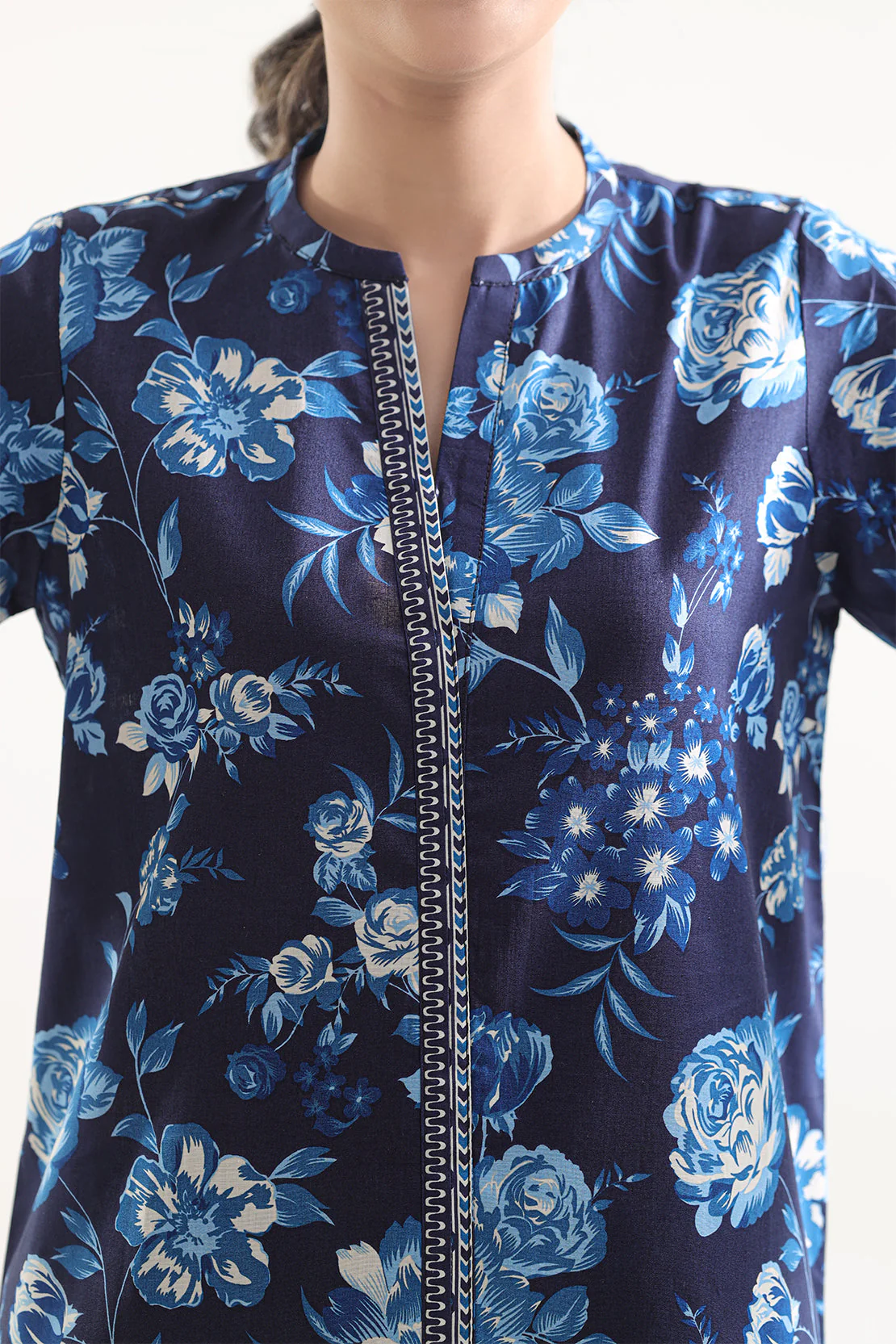 Unstitched Printed Self Strip Lawn 2 Piece (Shirt/Trouser) - Image 4