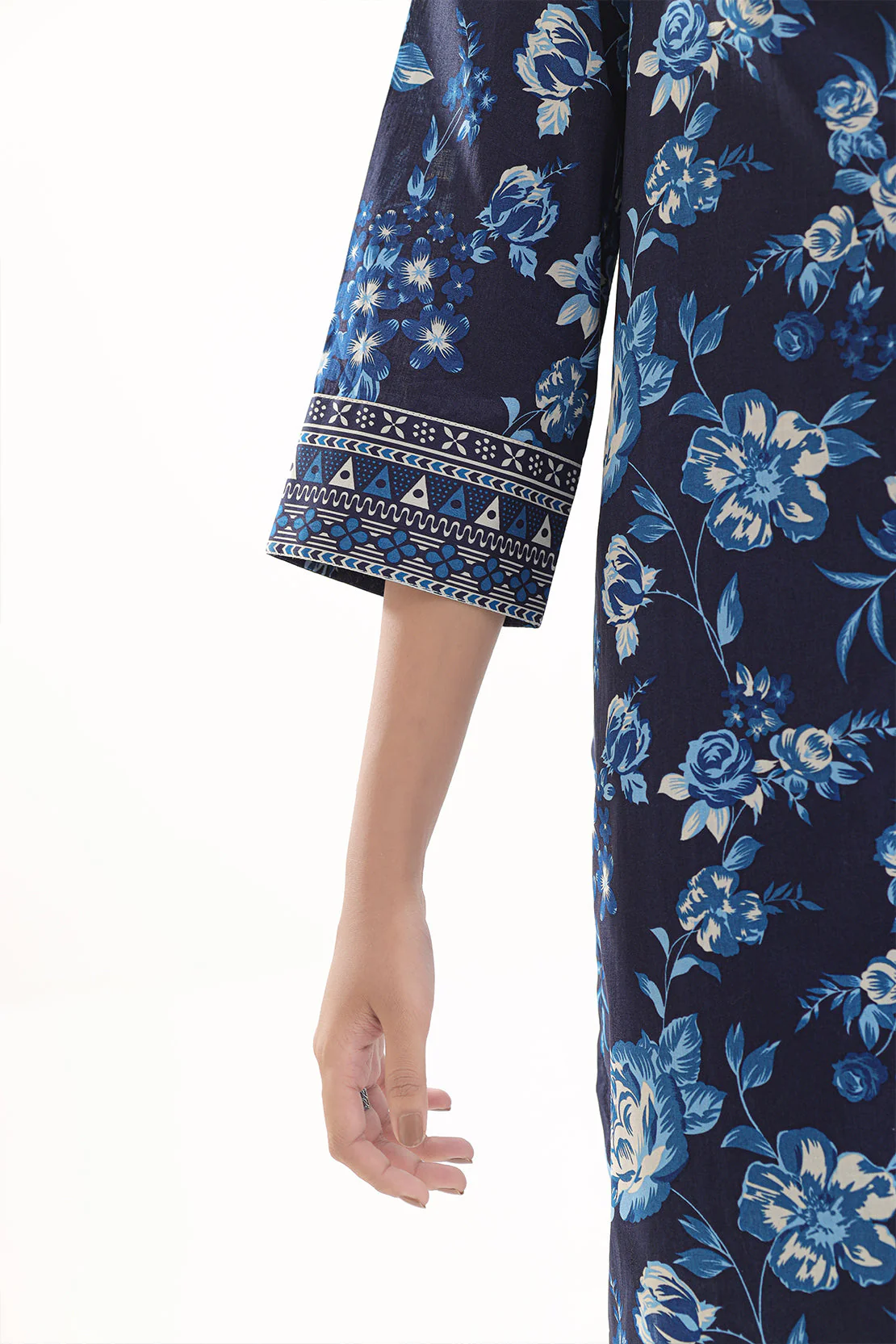 Unstitched Printed Self Strip Lawn 2 Piece (Shirt/Trouser) - Image 5