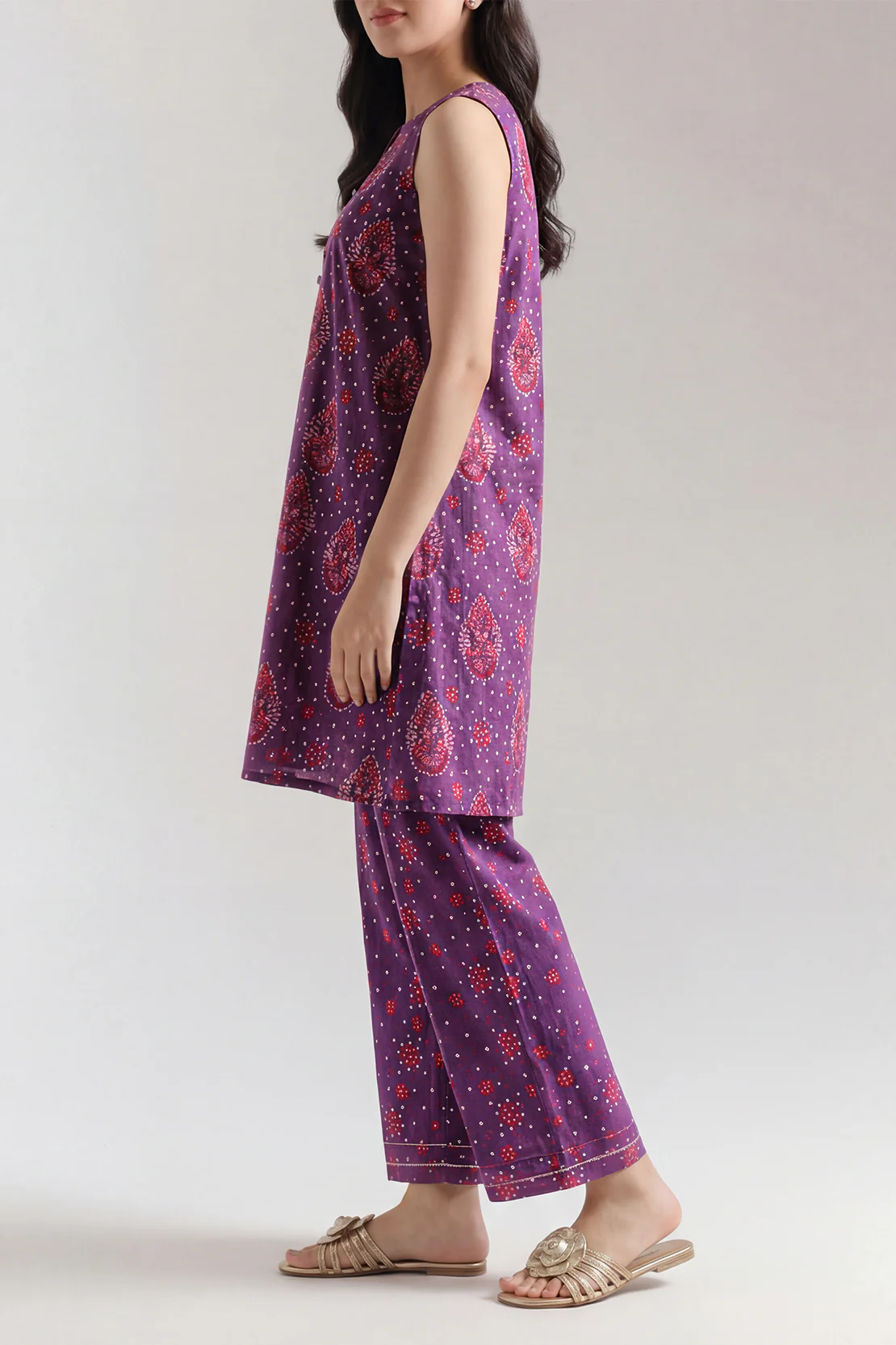 Unstitched Printed Self Strip Lawn 2 Piece (Shirt/Trouser) - Image 2