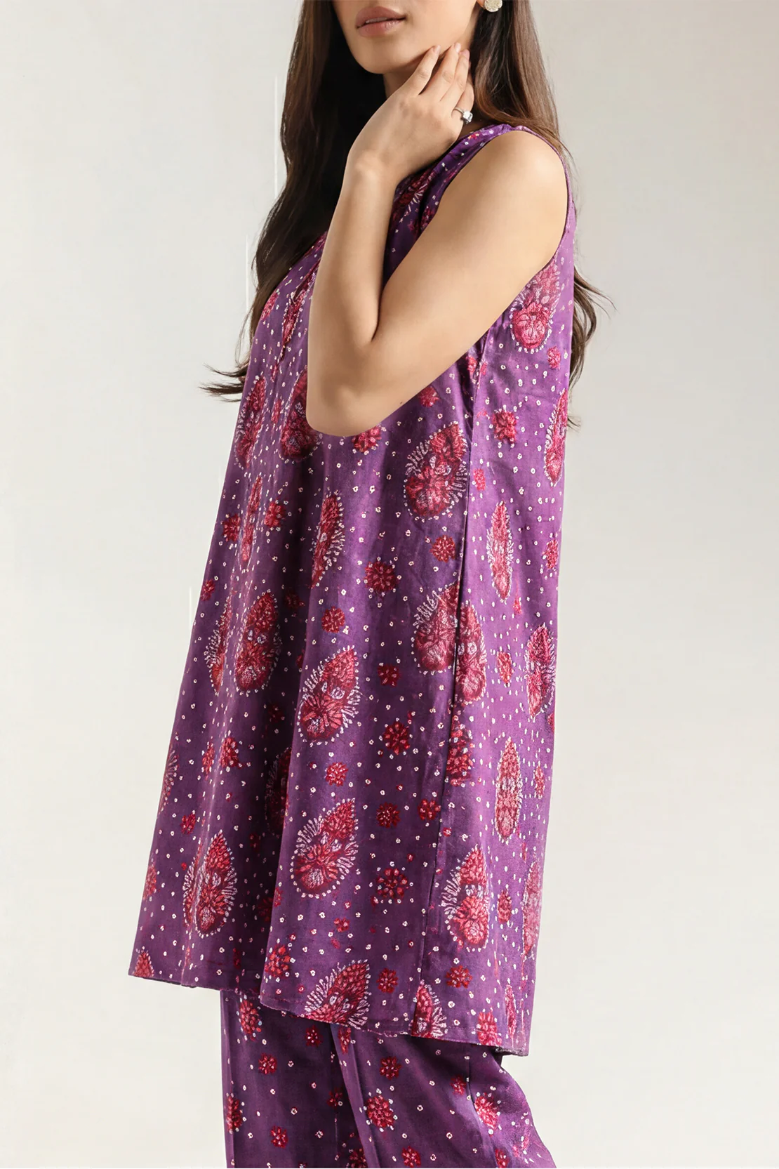 Unstitched Printed Self Strip Lawn 2 Piece (Shirt/Trouser) - Image 3