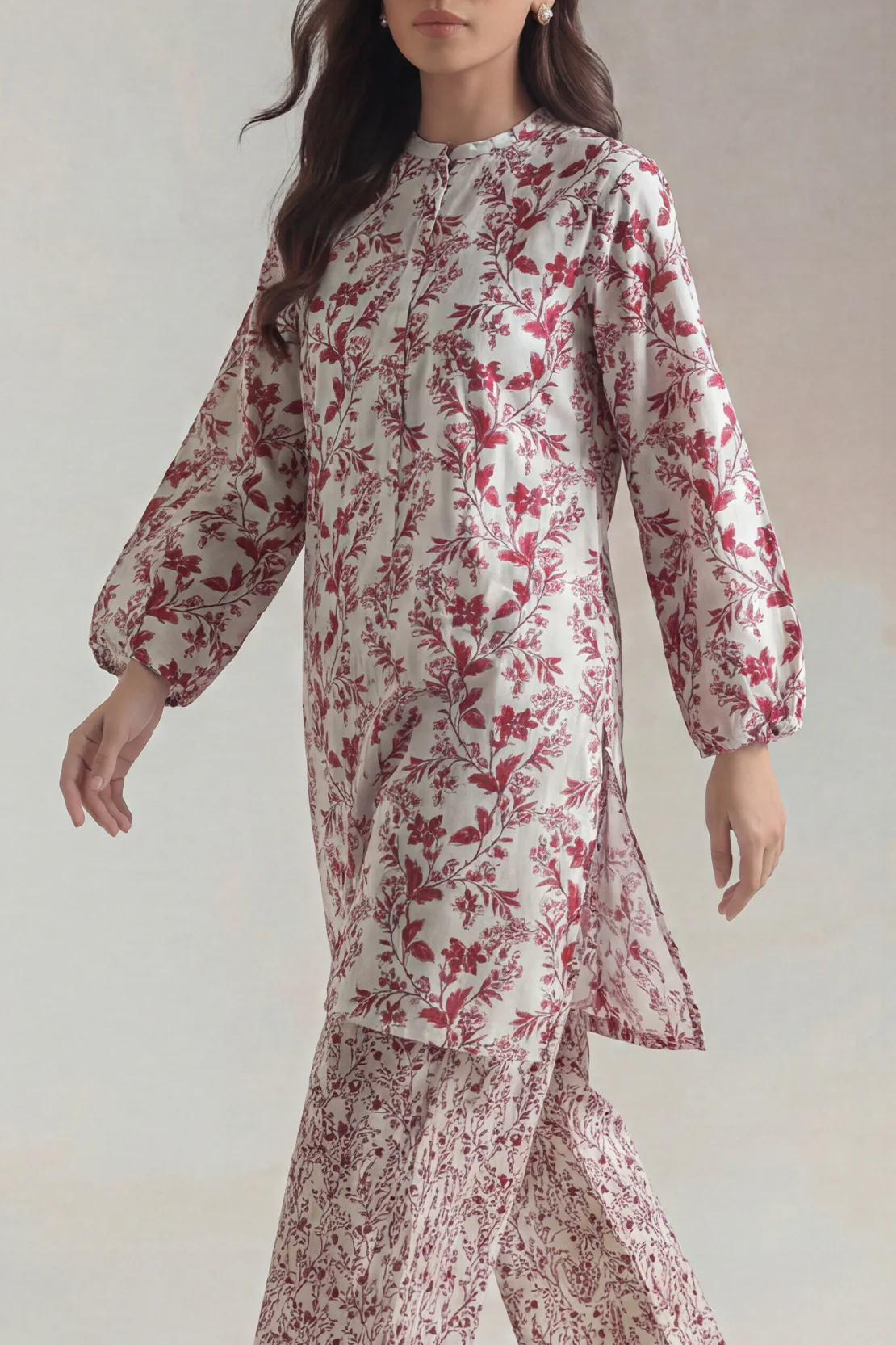 Unstitched Printed Self Strip Lawn 2 Piece (Shirt/Trouser) - Image 4