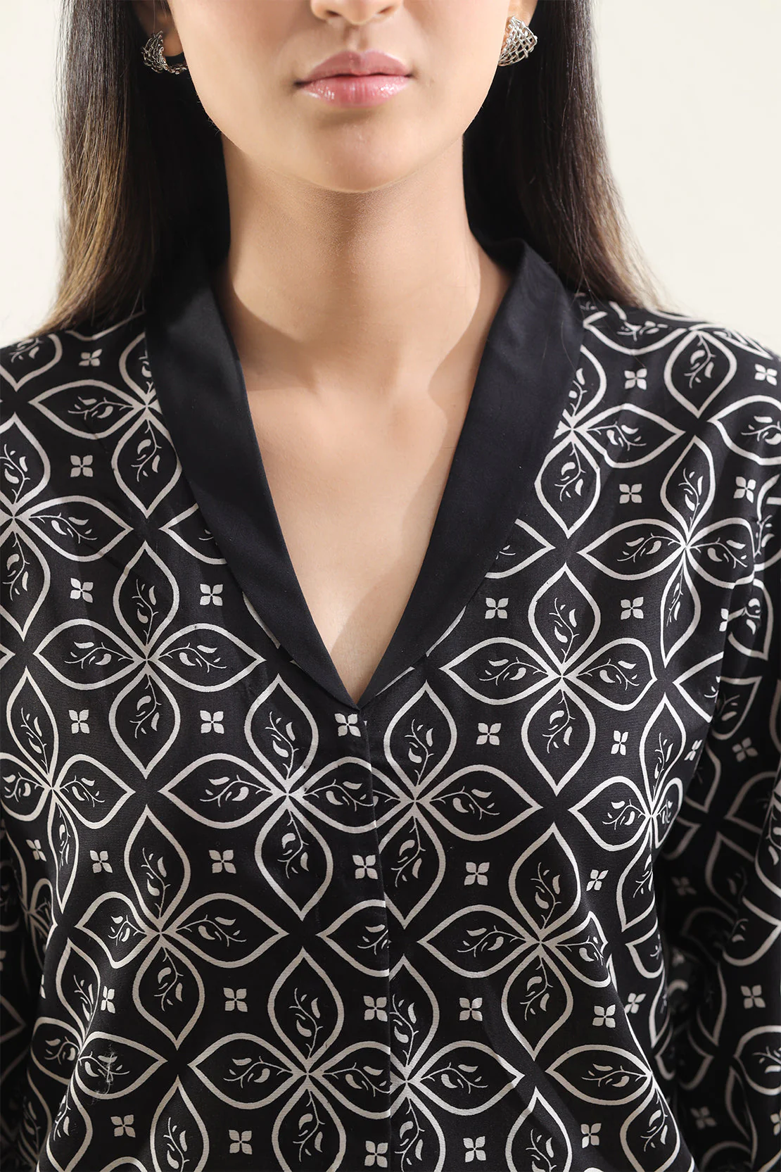 Unstitched Printed Self Strip Lawn 2 Piece (Shirt/Trouser) - Image 3