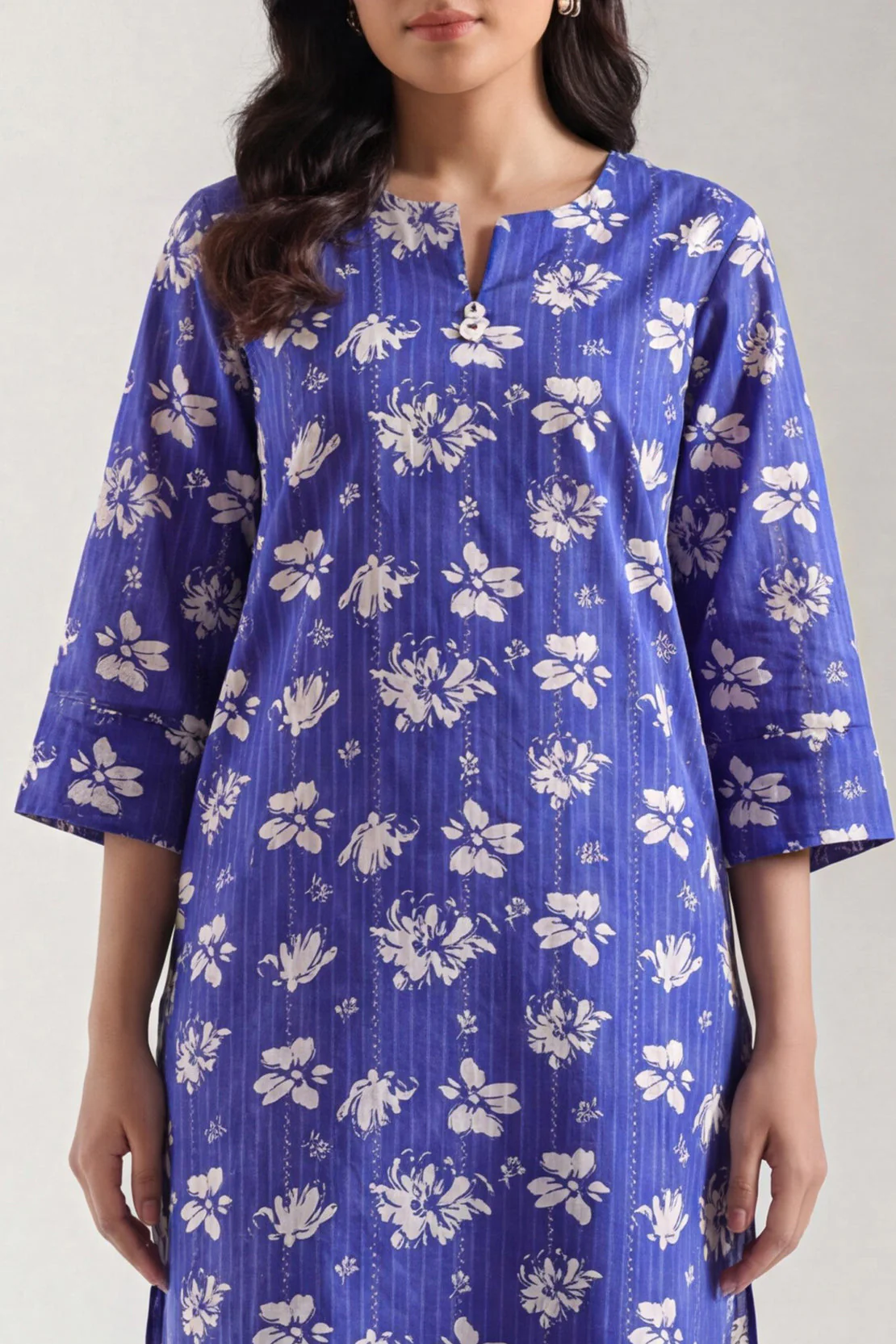 Unstitched Printed Self Strip Lawn 2 Piece (Shirt/Trouser) - Image 3
