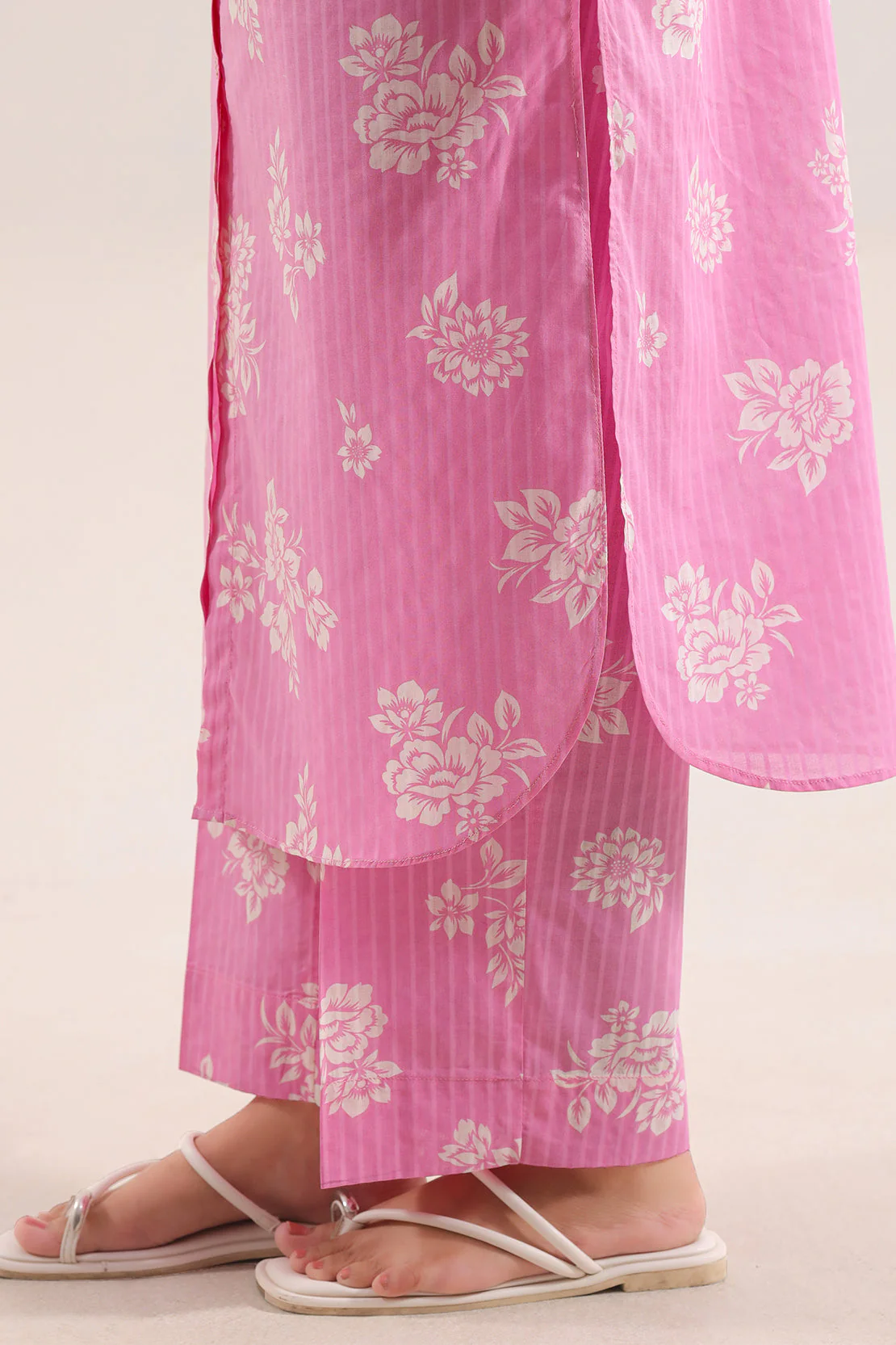 Unstitched Printed Self Strip Lawn 2 Piece (Shirt/Trouser) - Image 5
