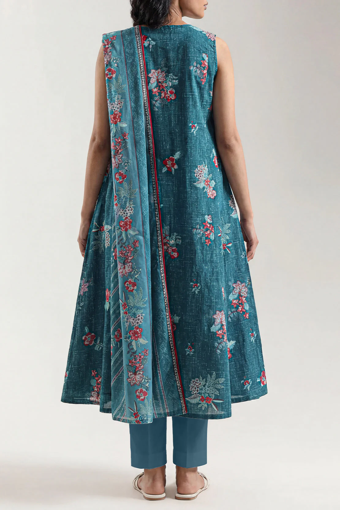 Unstitched Printed Self Strip Lawn 3 Piece - Image 2
