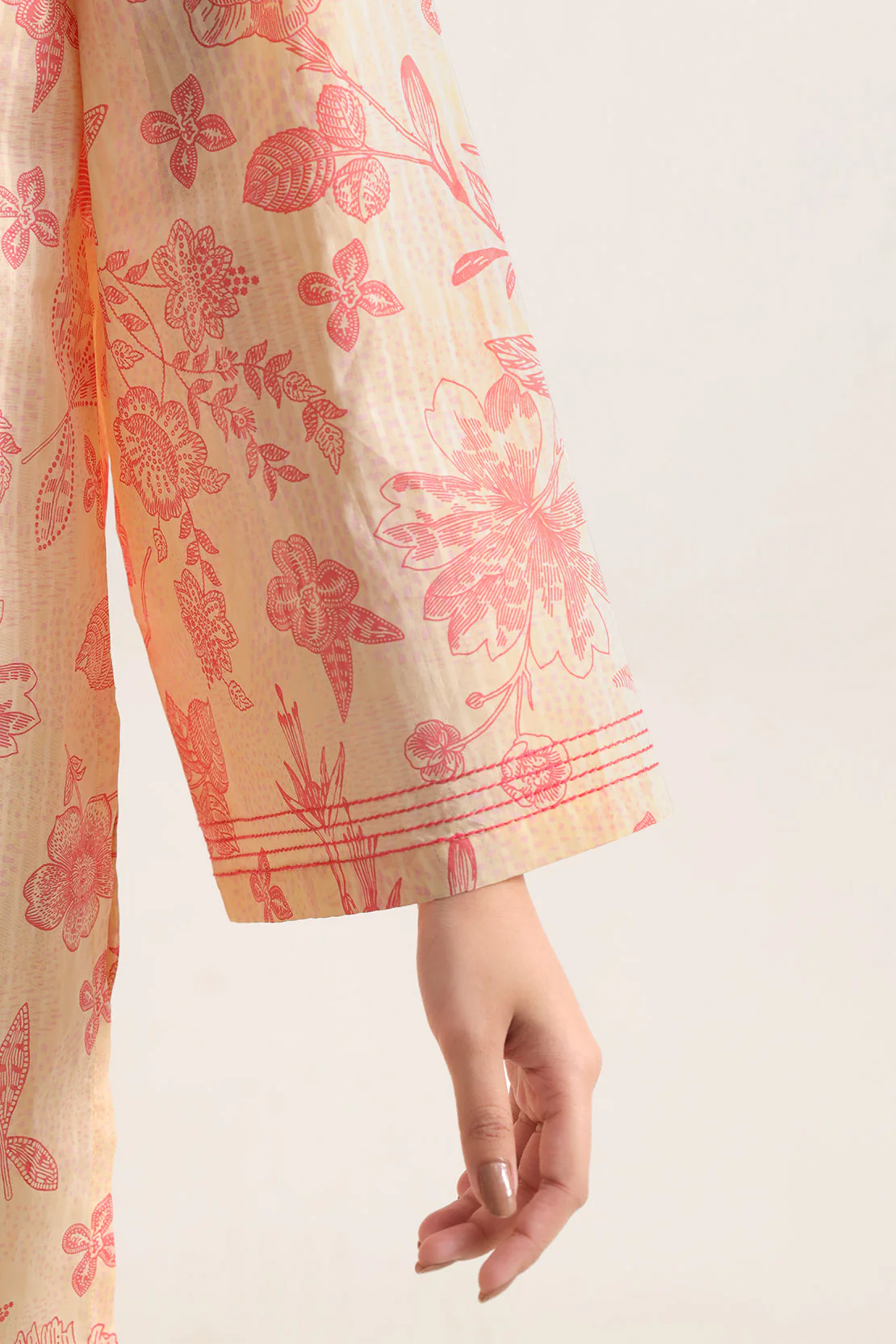 Unstitched Printed Self Strip Lawn 3 Piece - Image 5