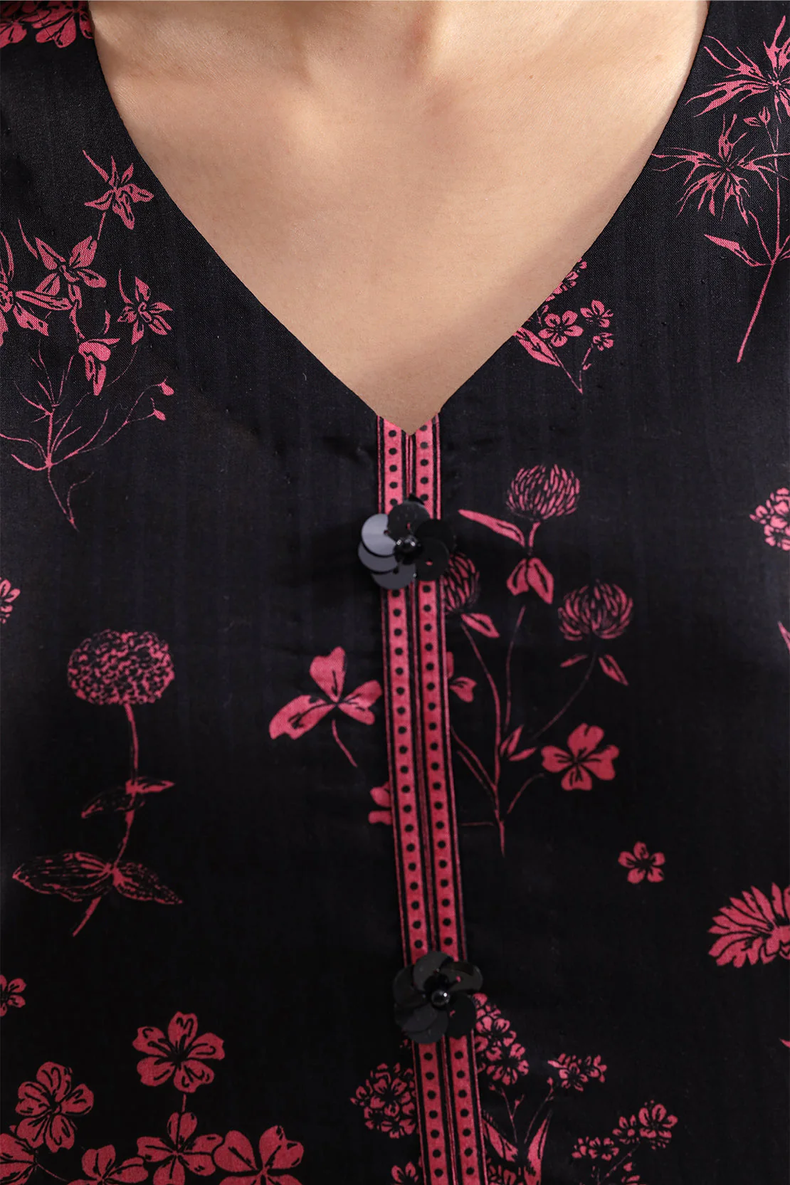 Unstitched Printed Self Strip Lawn 3 Piece - Image 3
