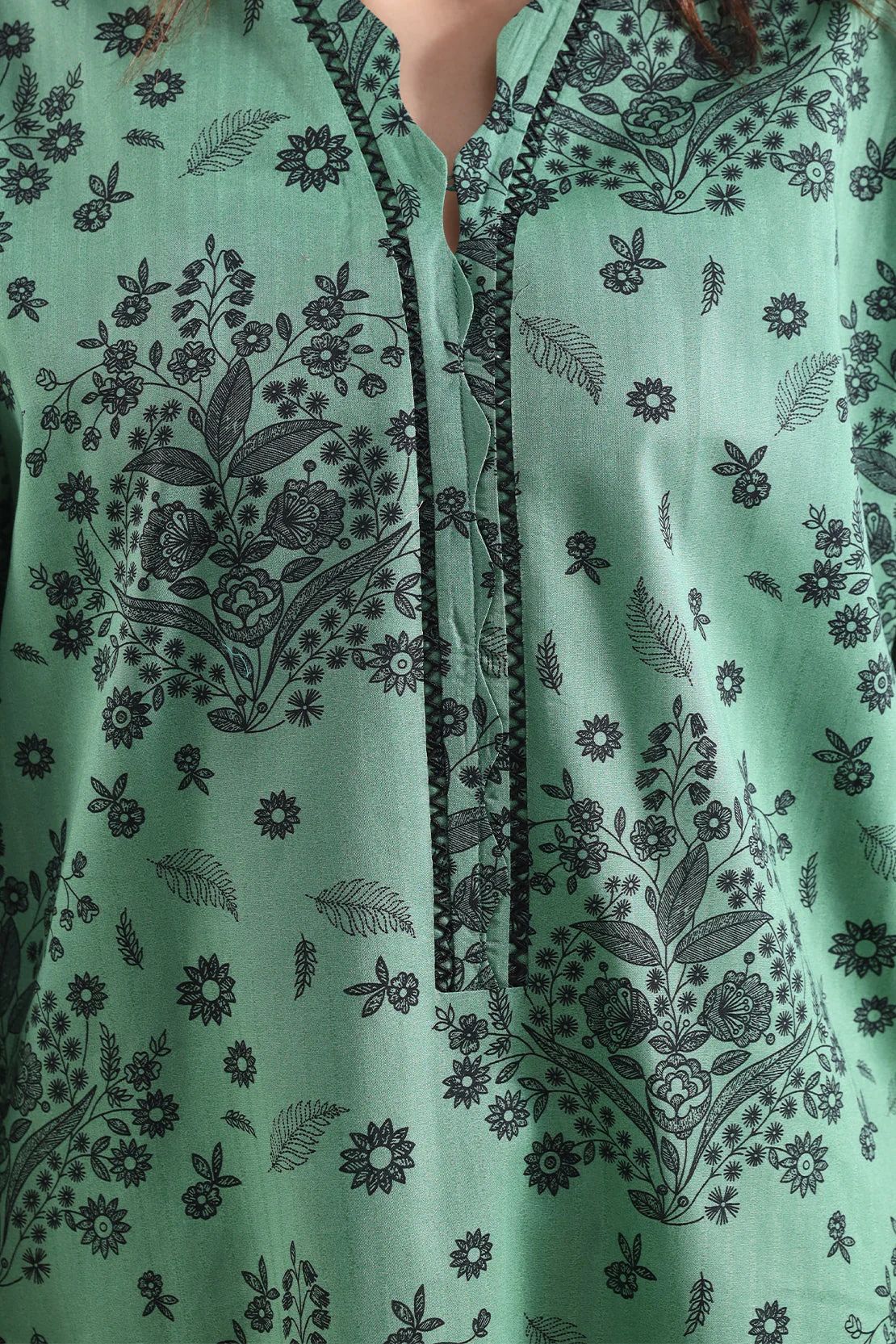 Unstitched Printed Self Strip Lawn 3 Piece - Image 5