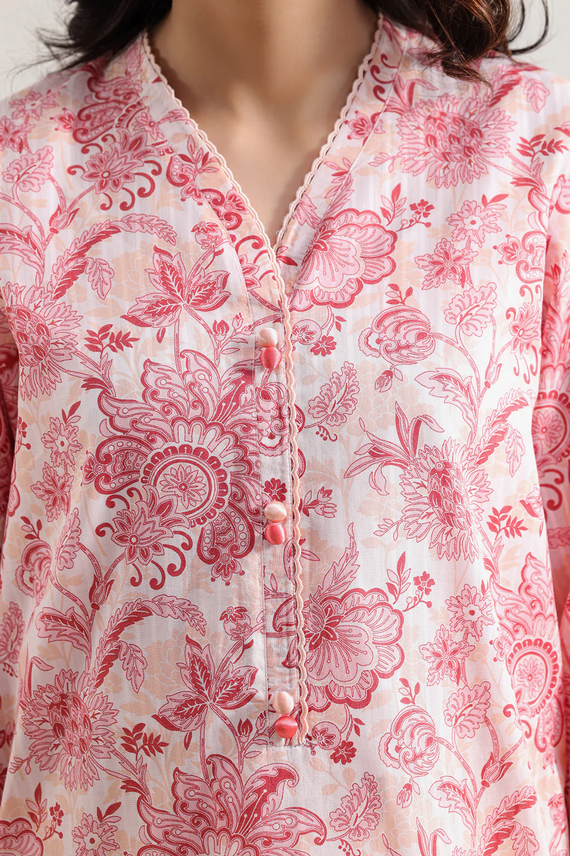 Unstitched Printed Self Strip Lawn 3 Piece - Image 3