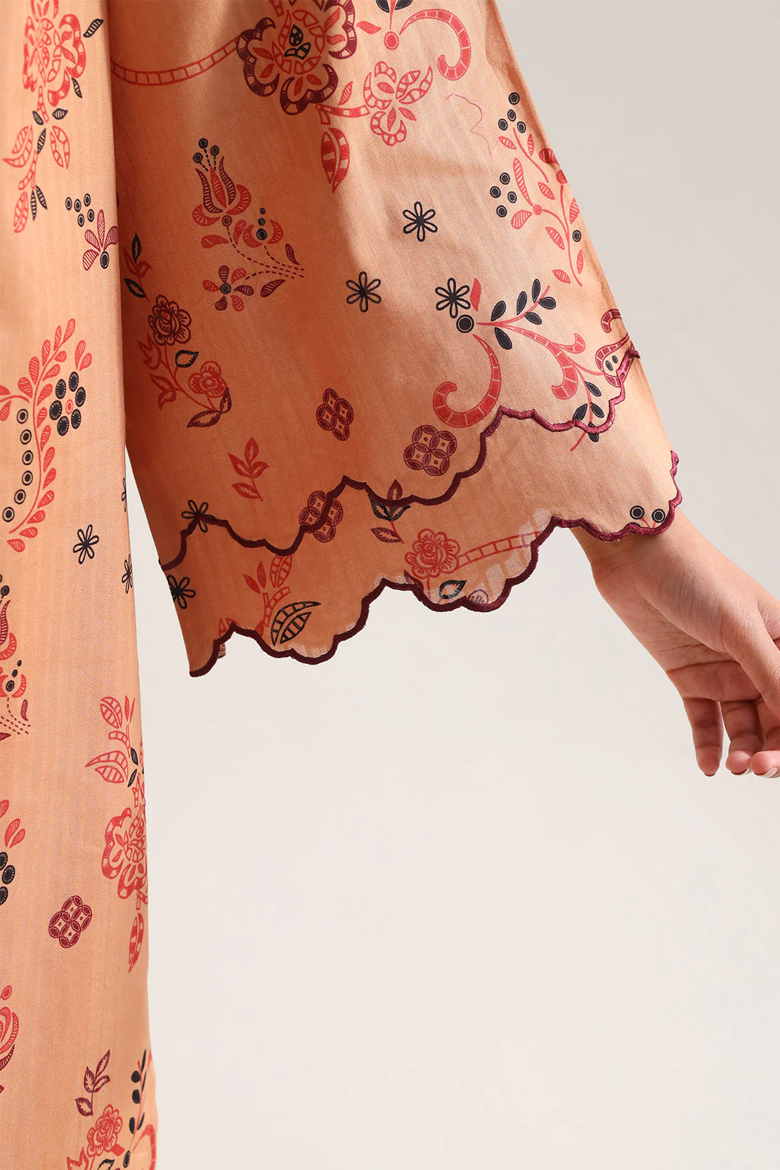 Unstitched Printed Self Strip Lawn 3 Piece - Image 6
