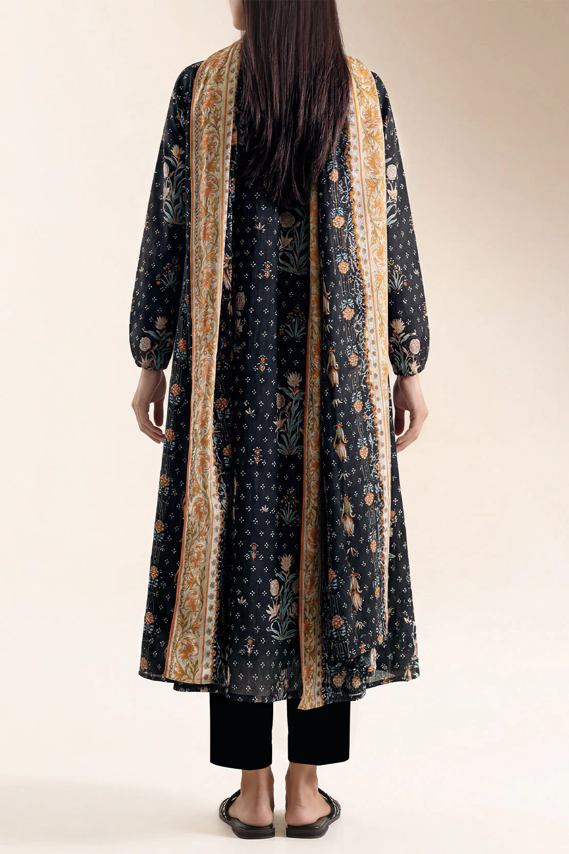 Unstitched Printed Self Strip Lawn 3 Piece - Image 3