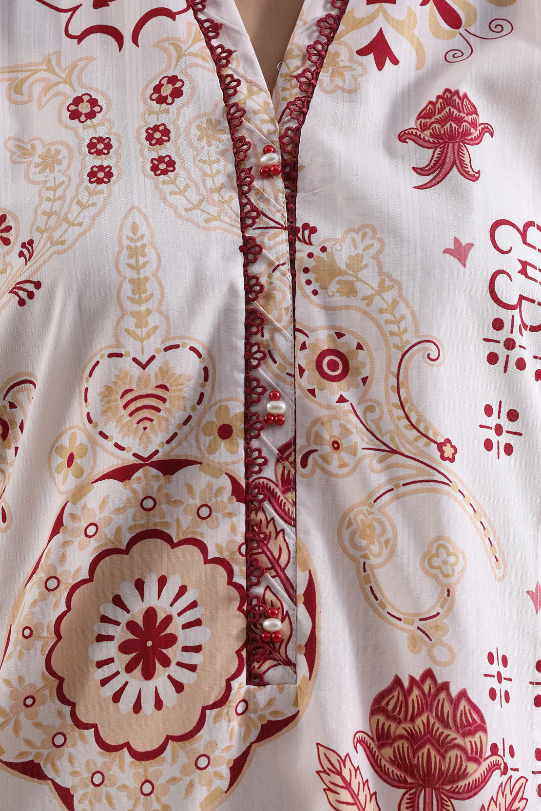 Unstitched Printed Self Strip Lawn 3 Piece - Image 5