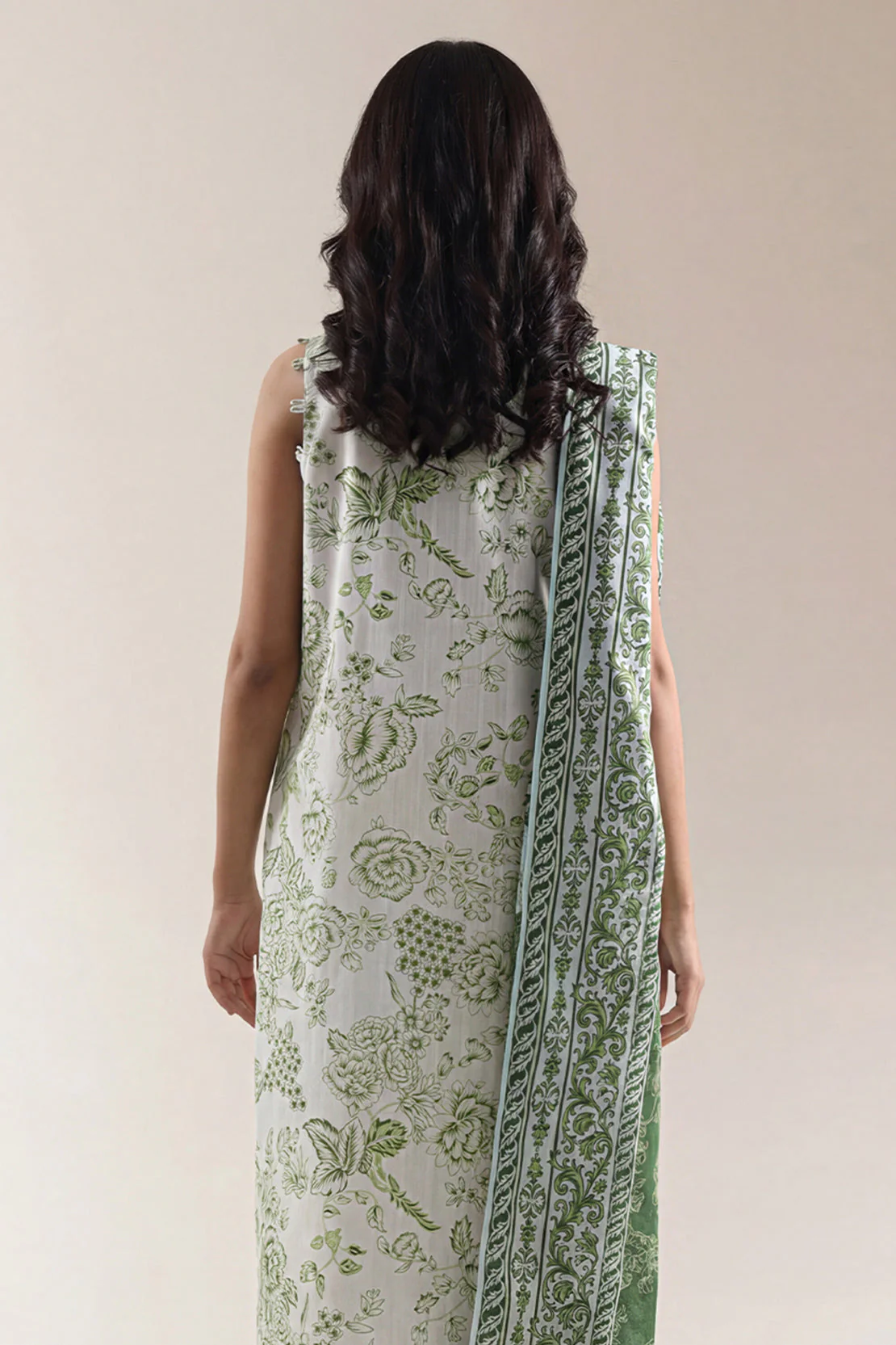 Unstitched Printed Self Strip Lawn 3 Piece - Image 4