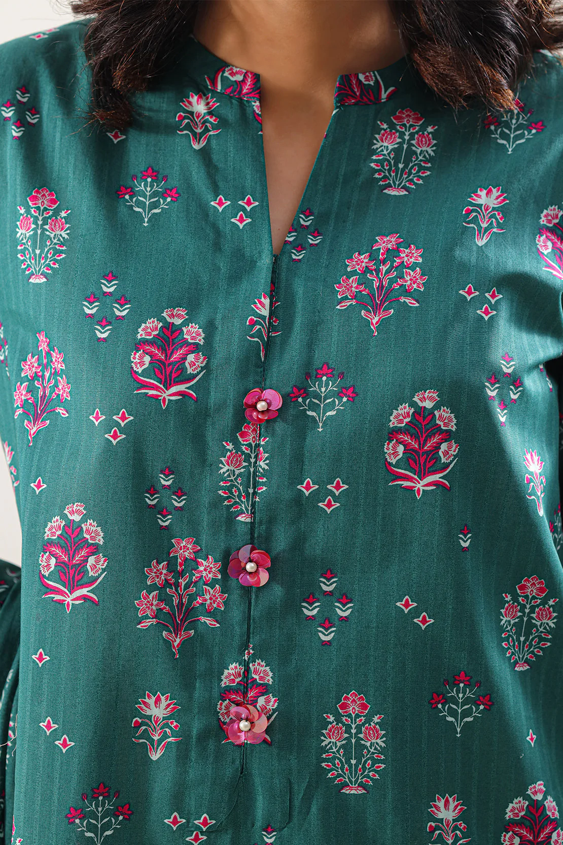 Unstitched Printed Self Stripe Lawn 2 Piece (Shirt/Trouser) - Image 3